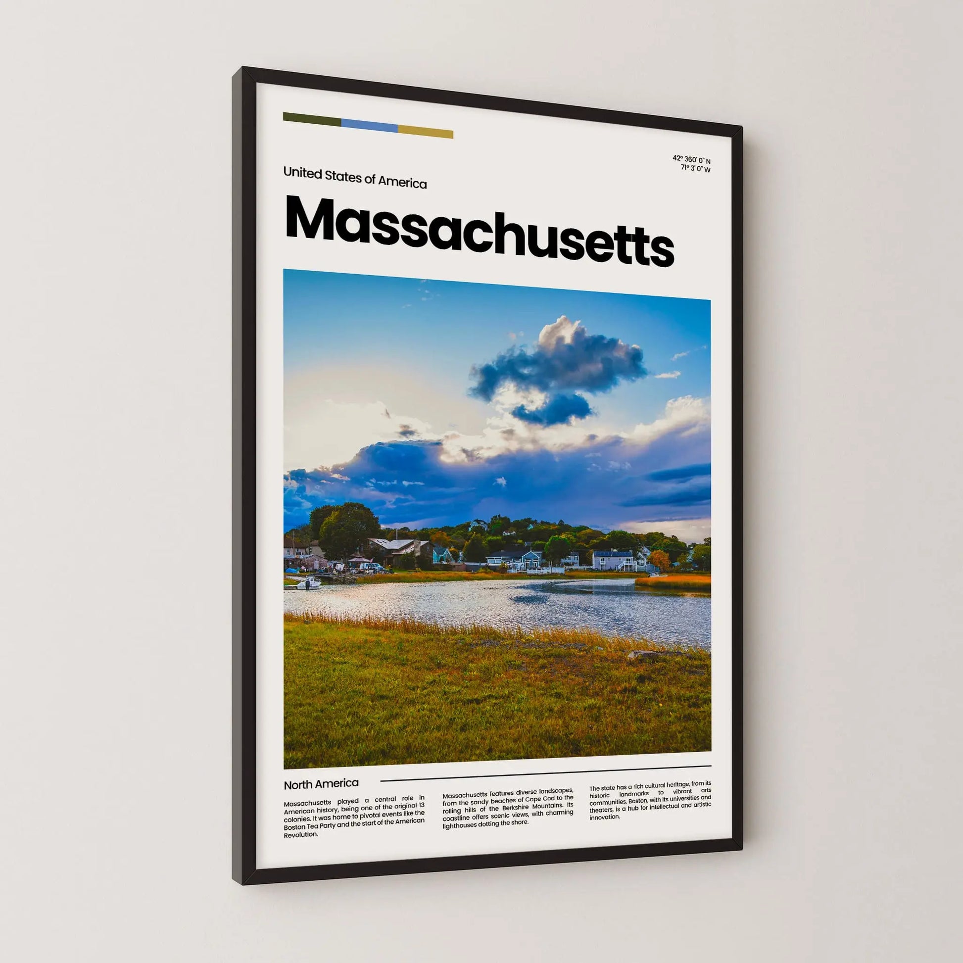 Massachusetts Poster – Vintage Wall Art Print