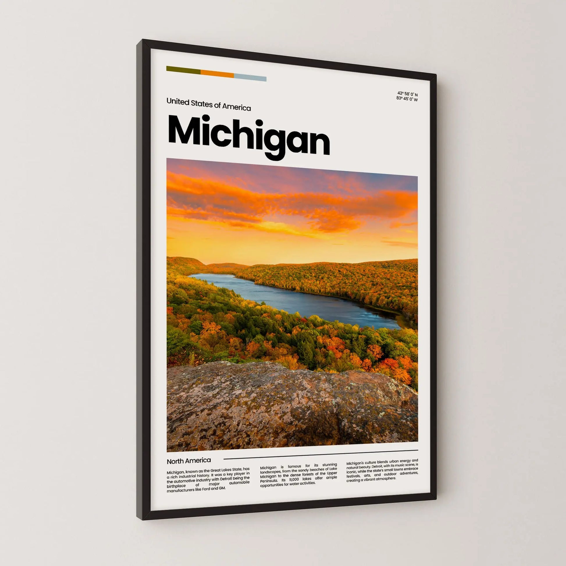 Michigan Poster – Vintage Wall Art Print