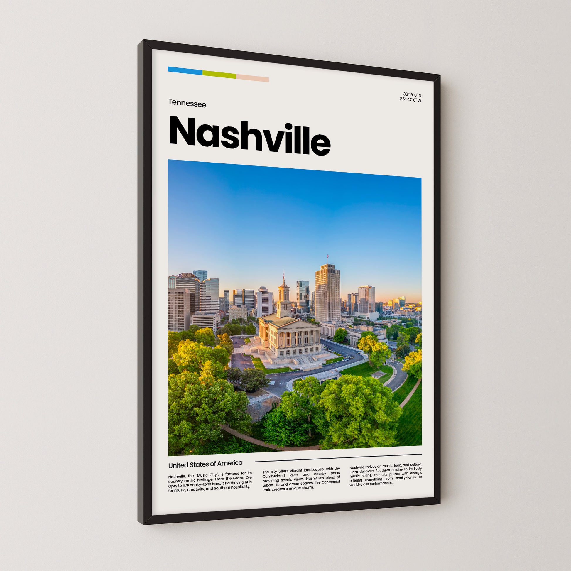 Nashville Poster – Vintage Wall Art Print