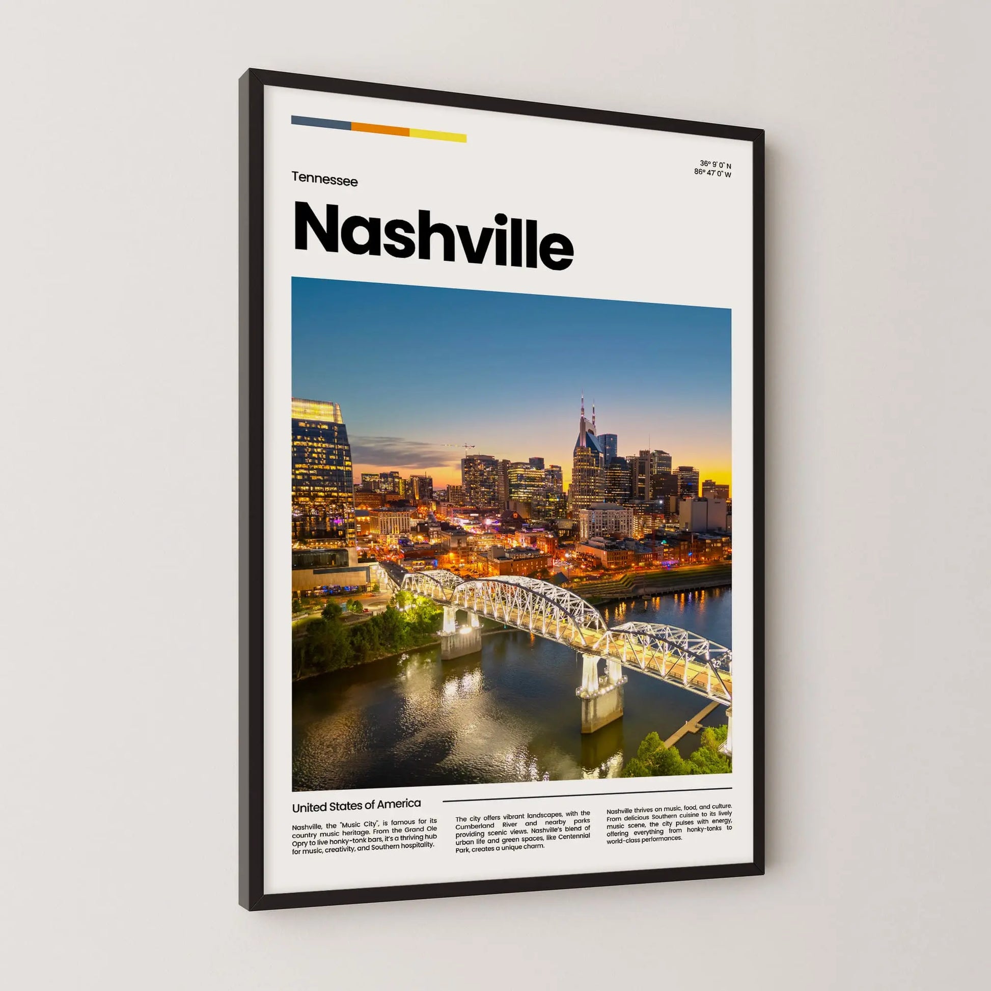 Nashville Poster – Vintage Wall Art Print