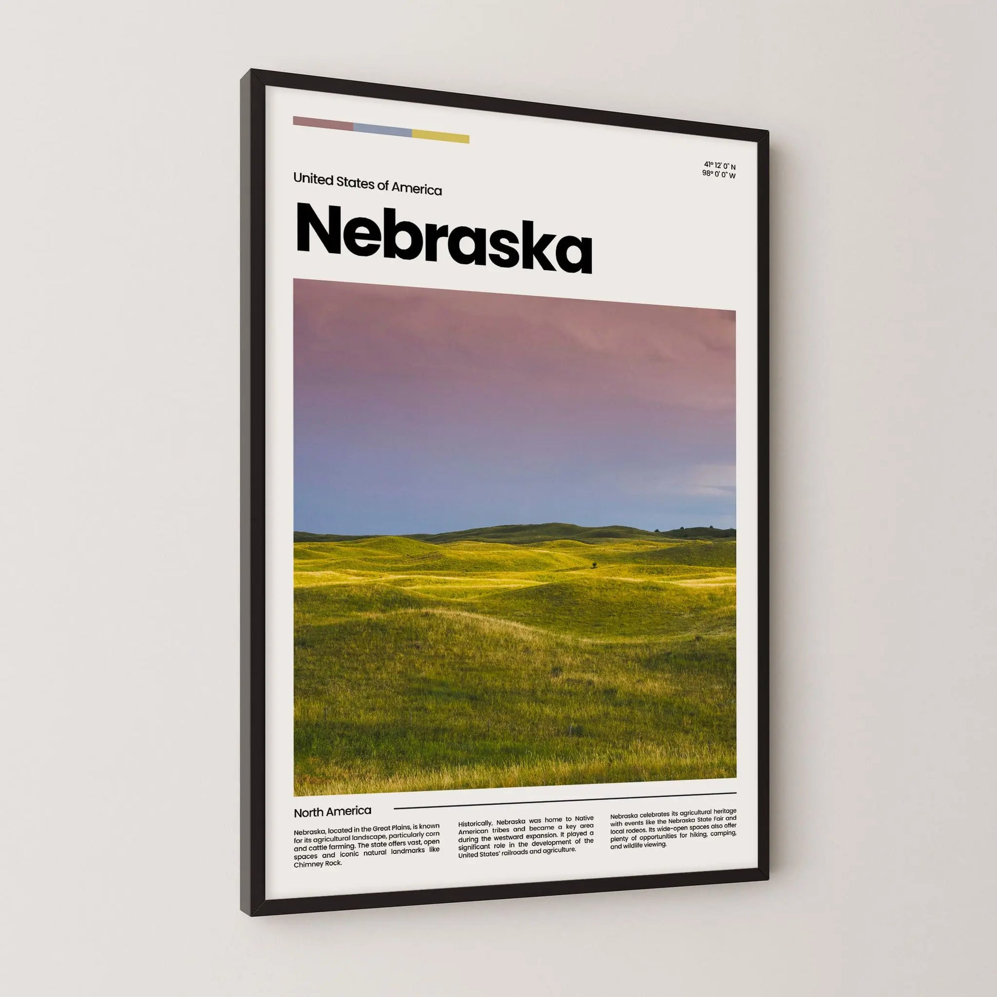 Nebraska Poster – Vintage Wall Art Print