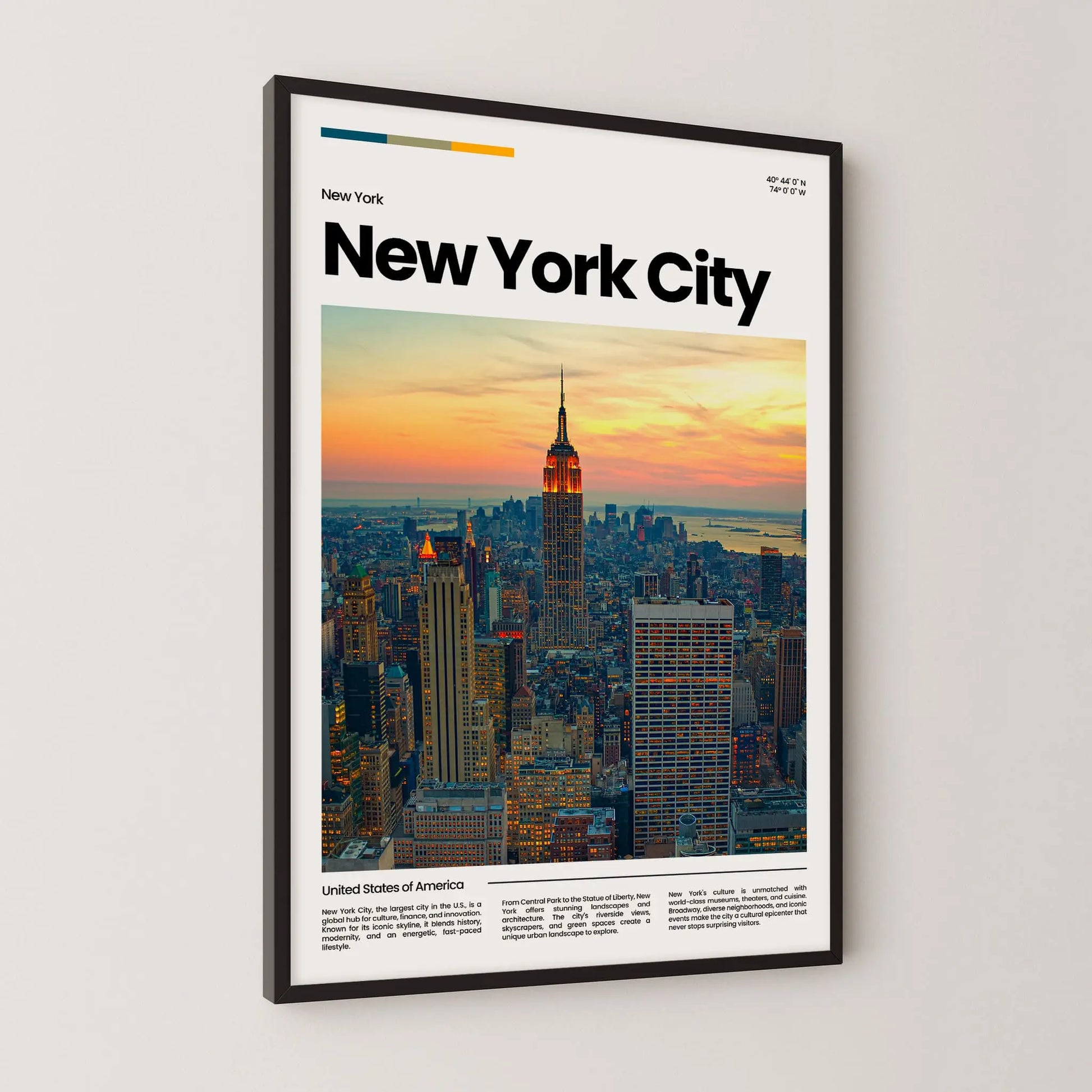 New York City Poster – Vintage Wall Art Print