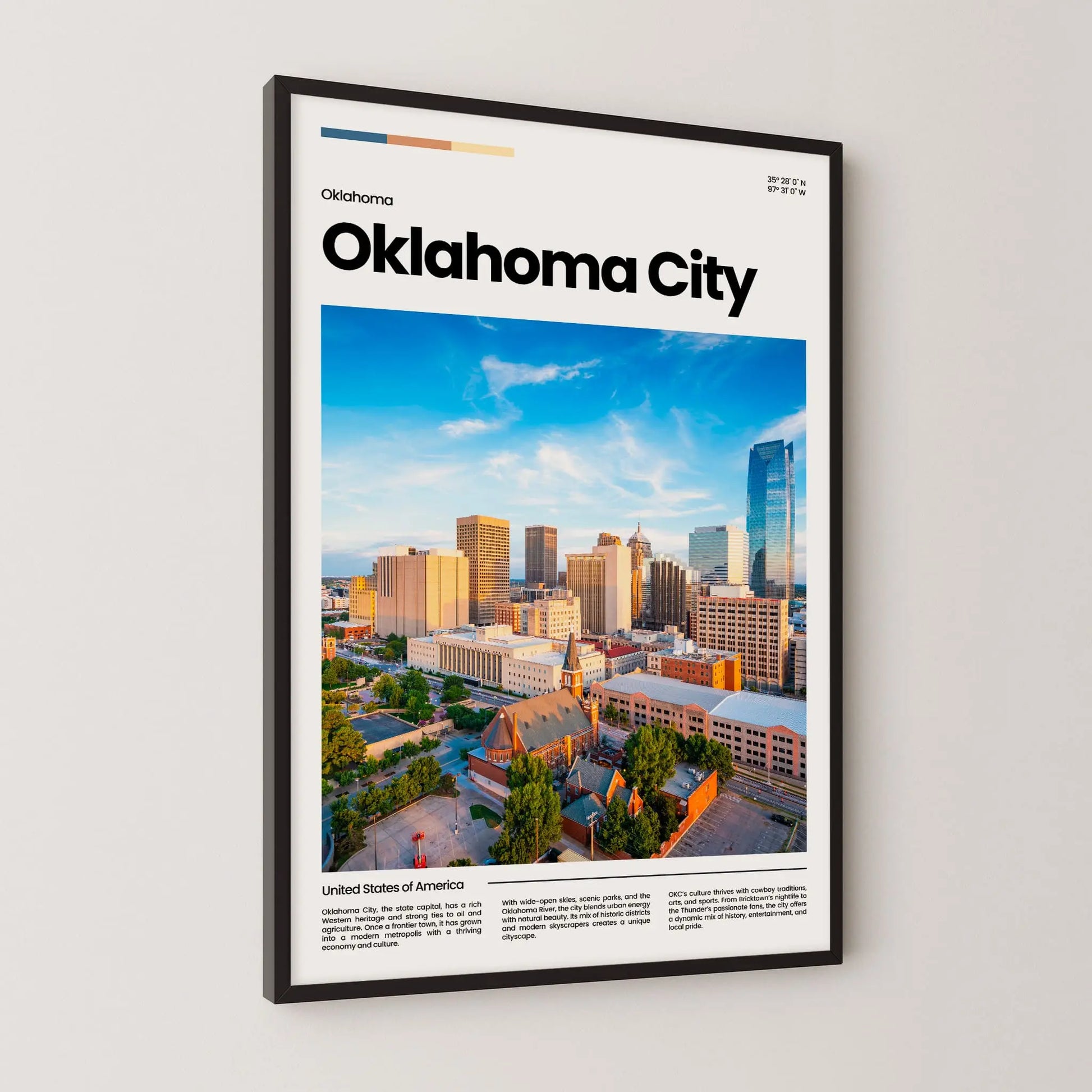 Oklahoma City Poster – Vintage Wall Art Print