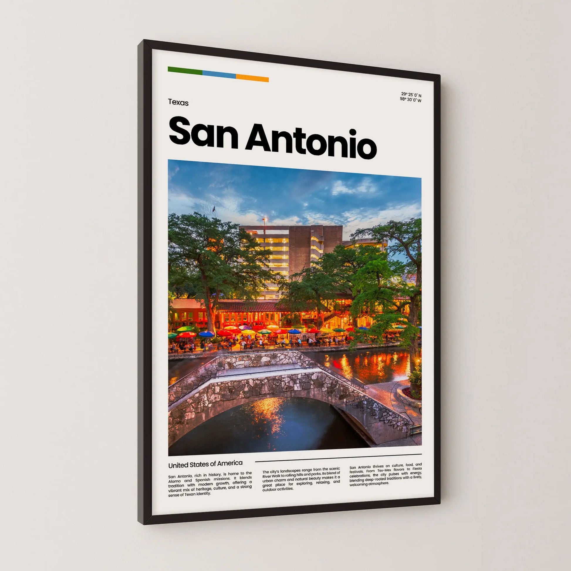 San Antonio Poster – Vintage Wall Art Print
