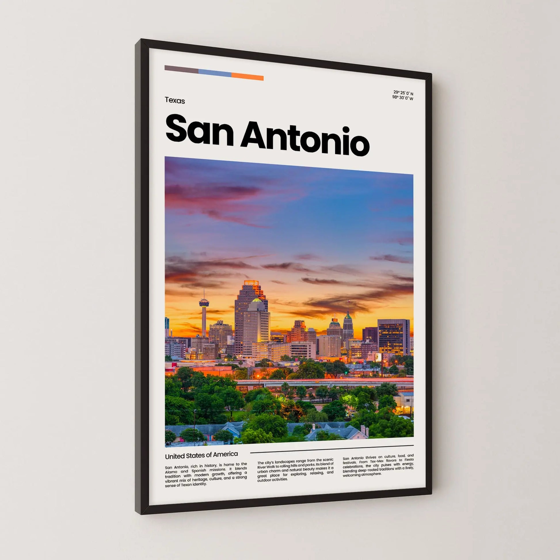 San Antonio Poster – Vintage Wall Art Print