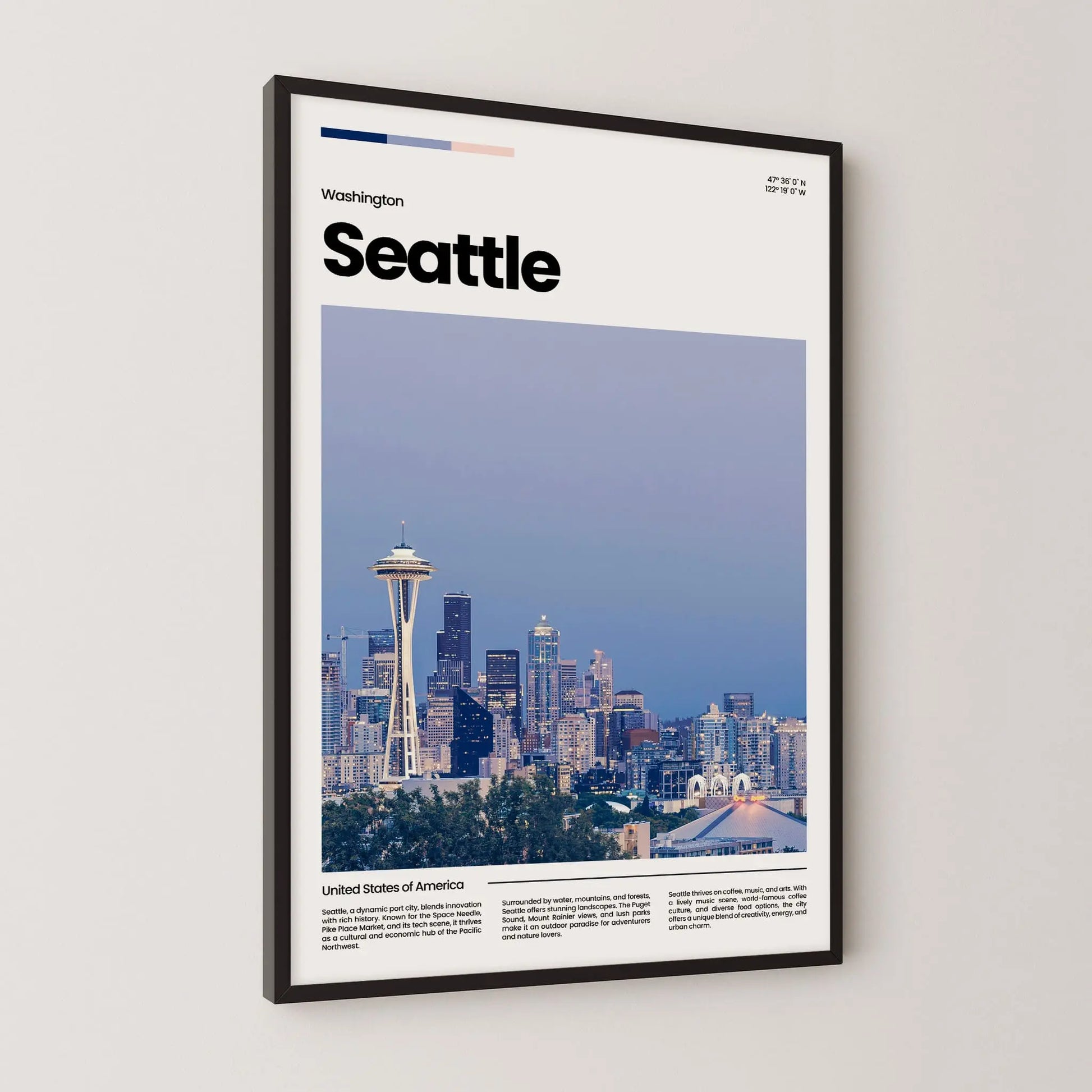 Seattle Poster – Vintage Wall Art Print