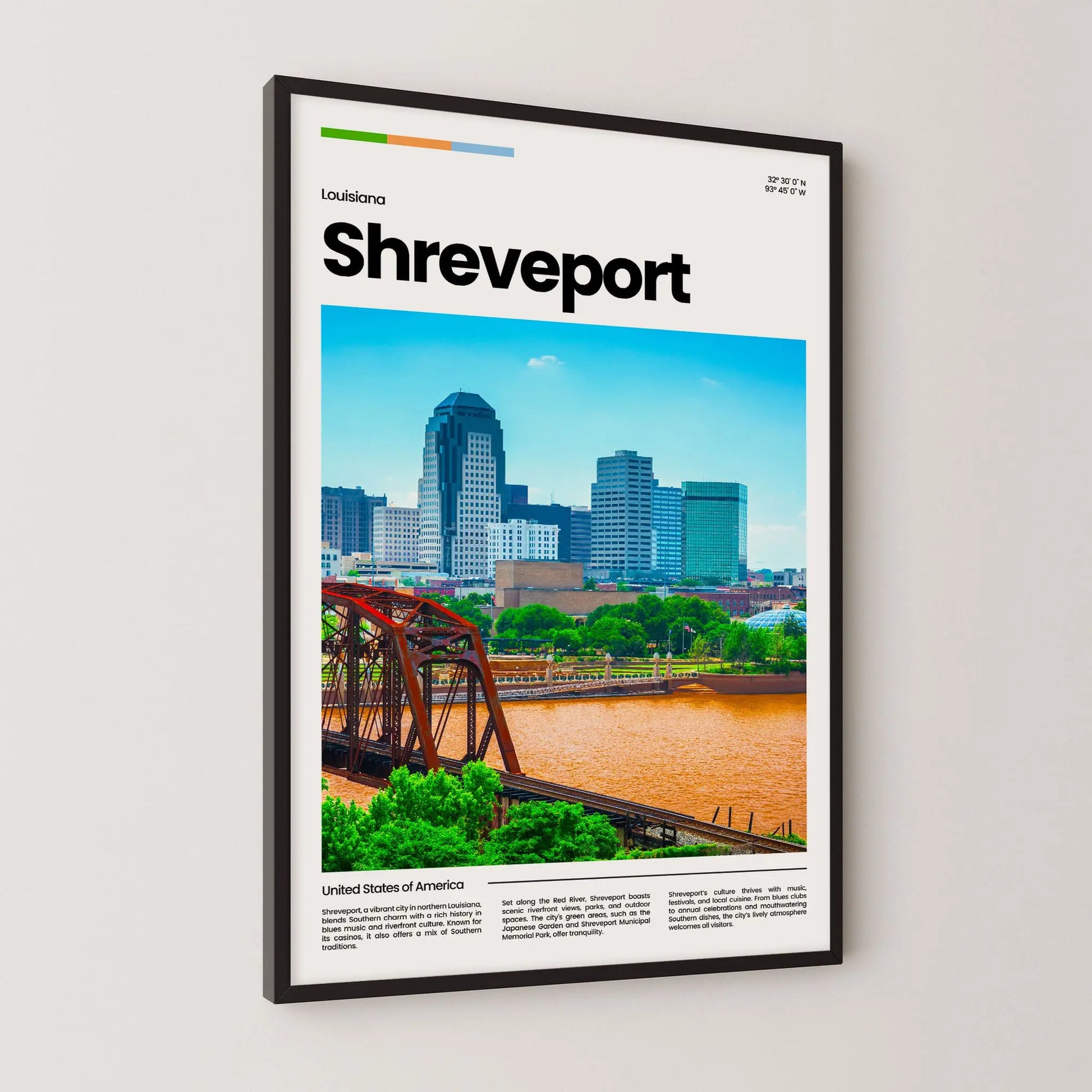 Shreveport Poster – Vintage Wall Art Print
