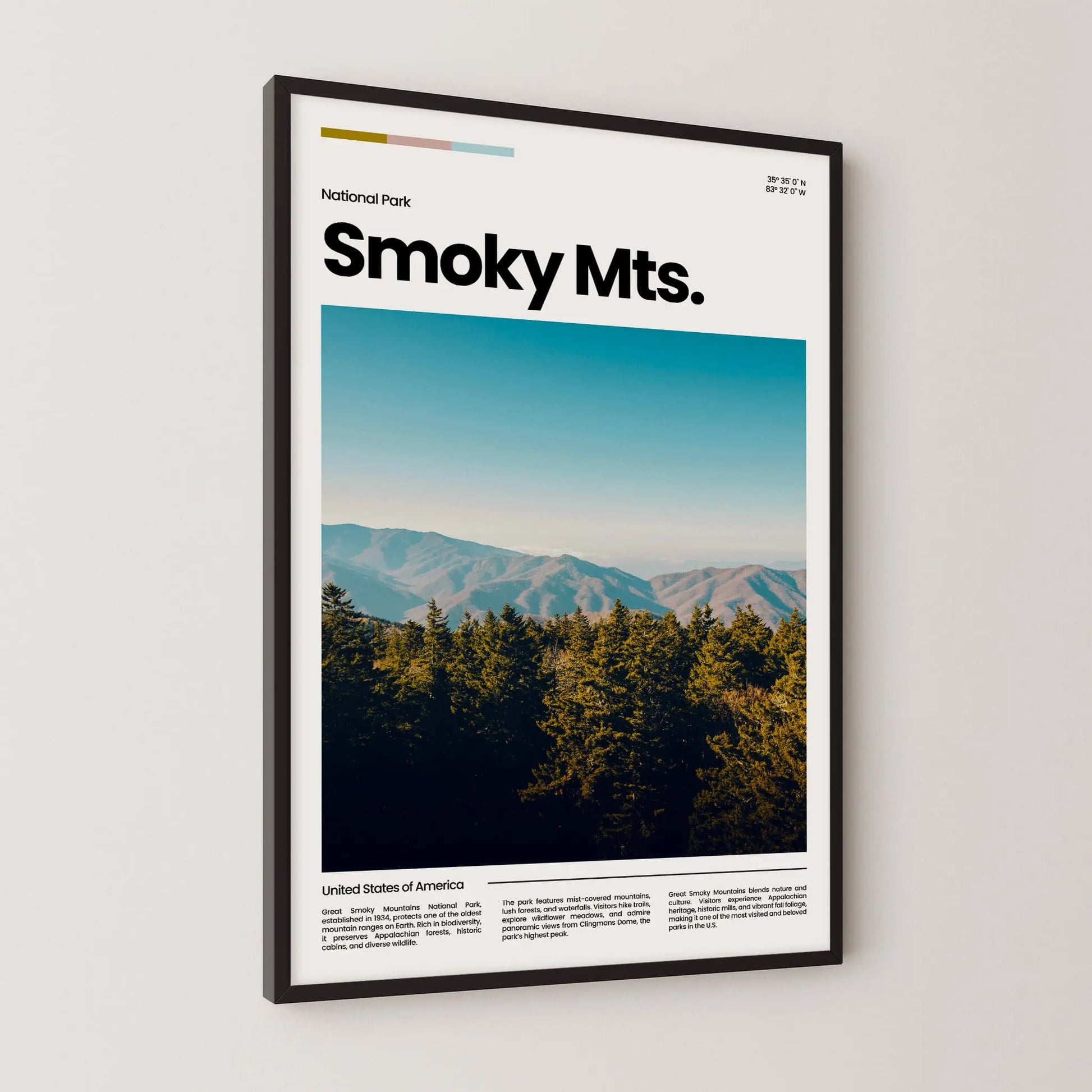 Smoky Mountains Poster – Vintage Wall Art Print