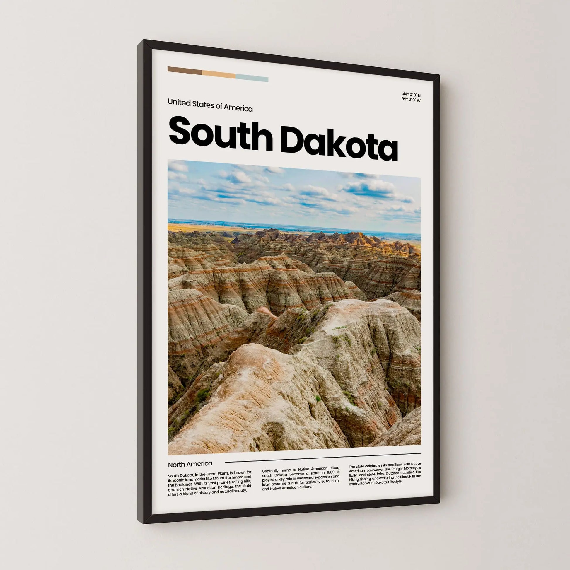 South Dakota Poster – Vintage Wall Art Print