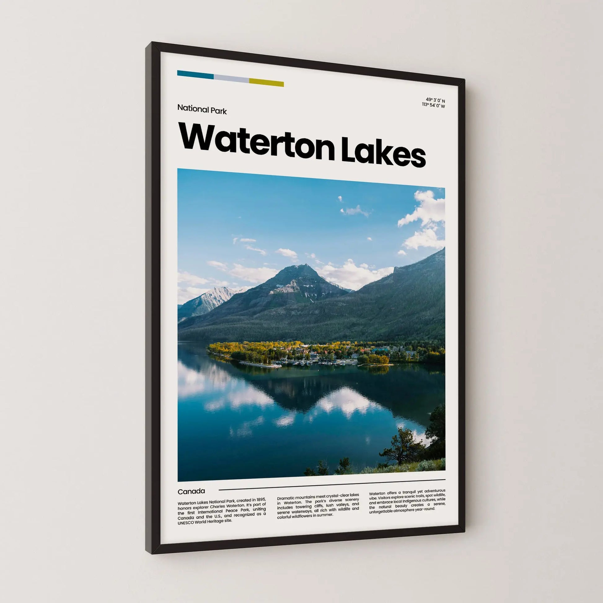 Waterton Lakes Poster – Vintage Wall Art Print