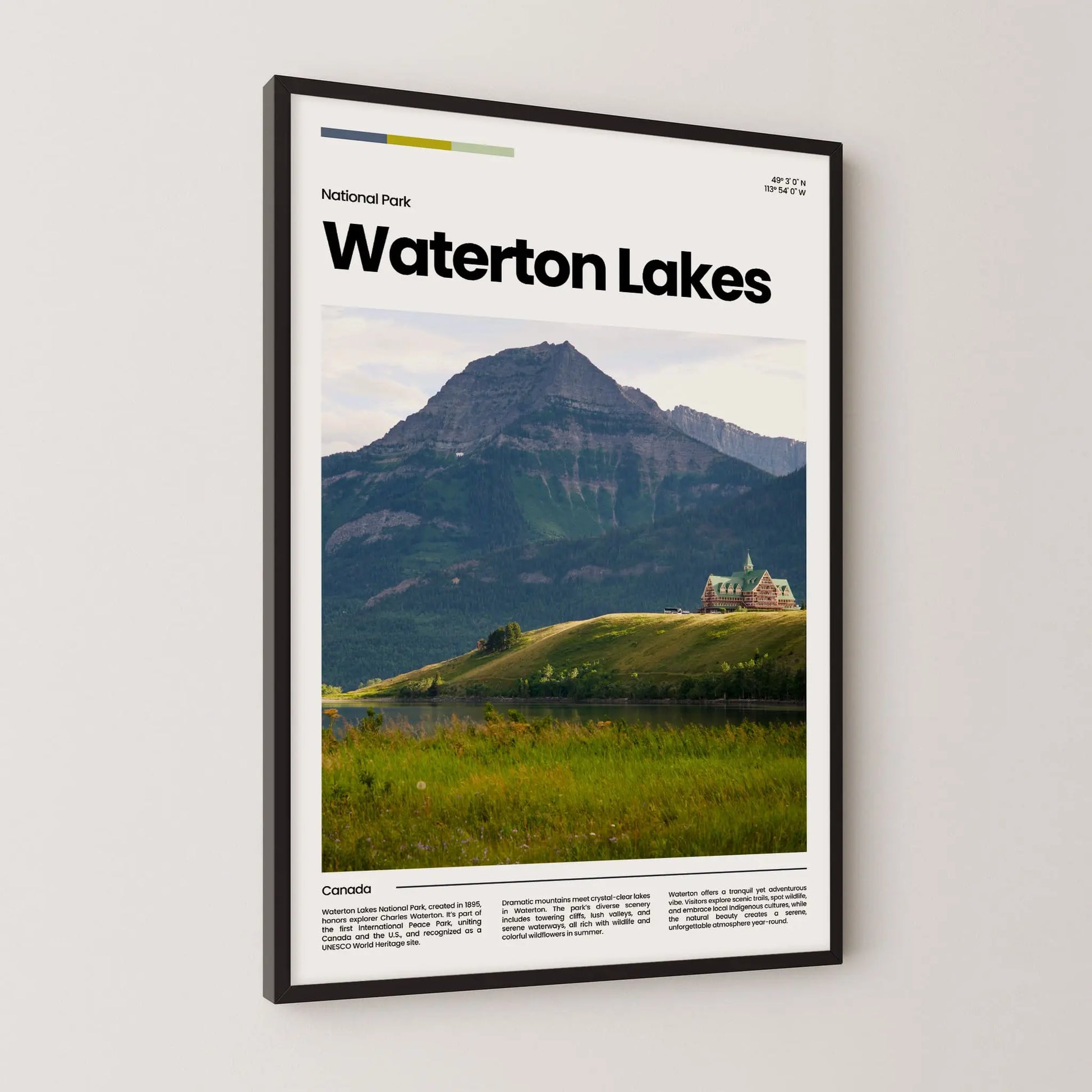 Waterton Lakes Poster – Vintage Wall Art Print