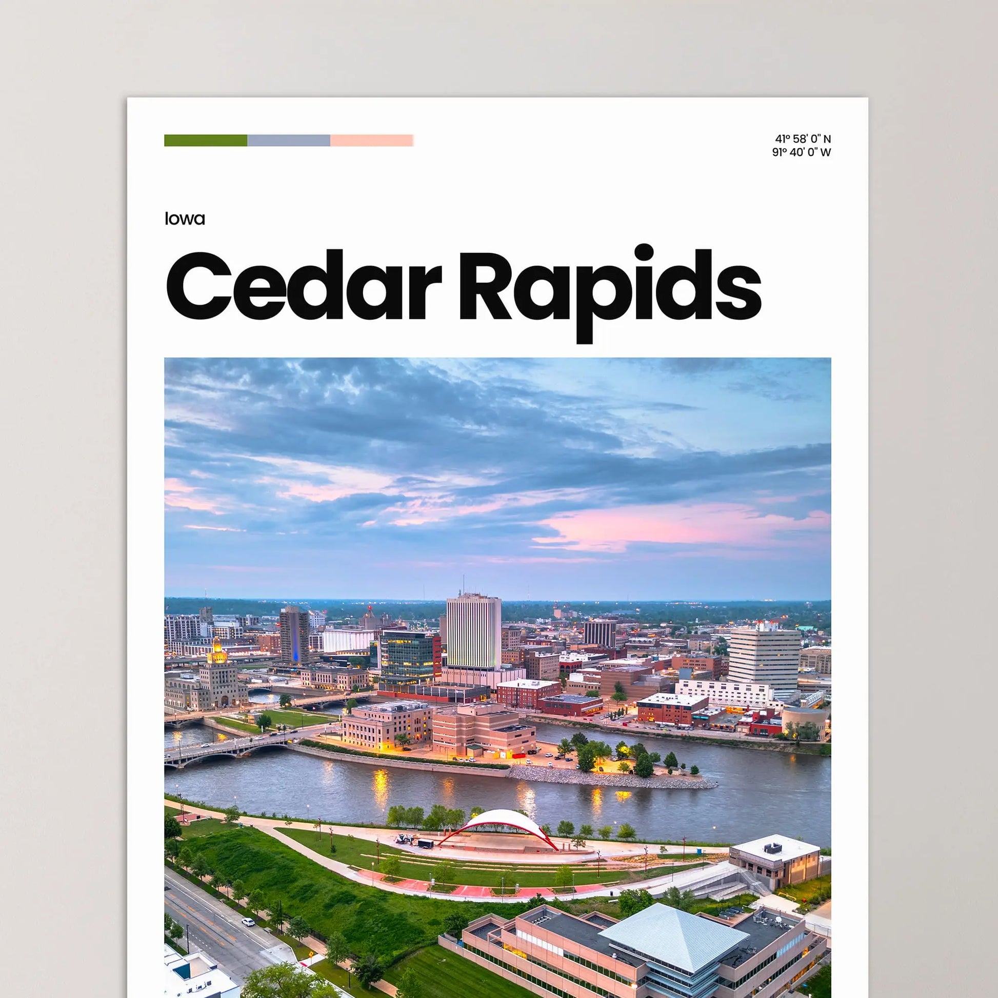 Cedar Rapids Poster – Vintage Wall Art Print