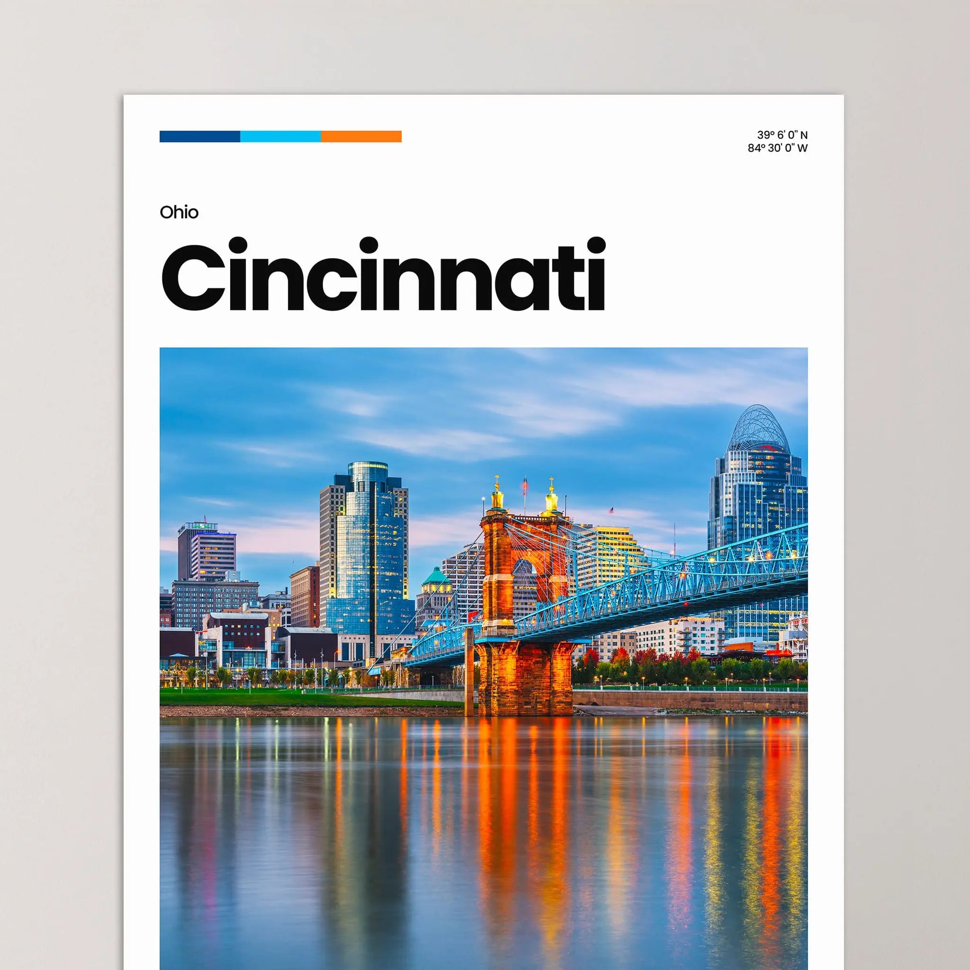 Cincinnati Poster – Vintage Wall Art Print