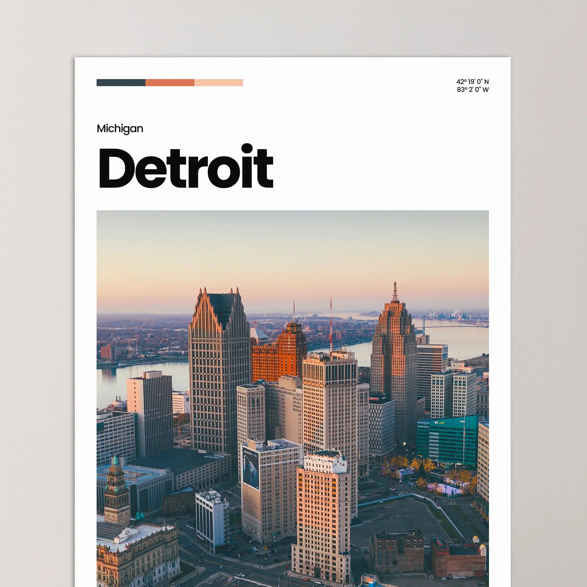 Detroit Poster – Vintage Wall Art Print