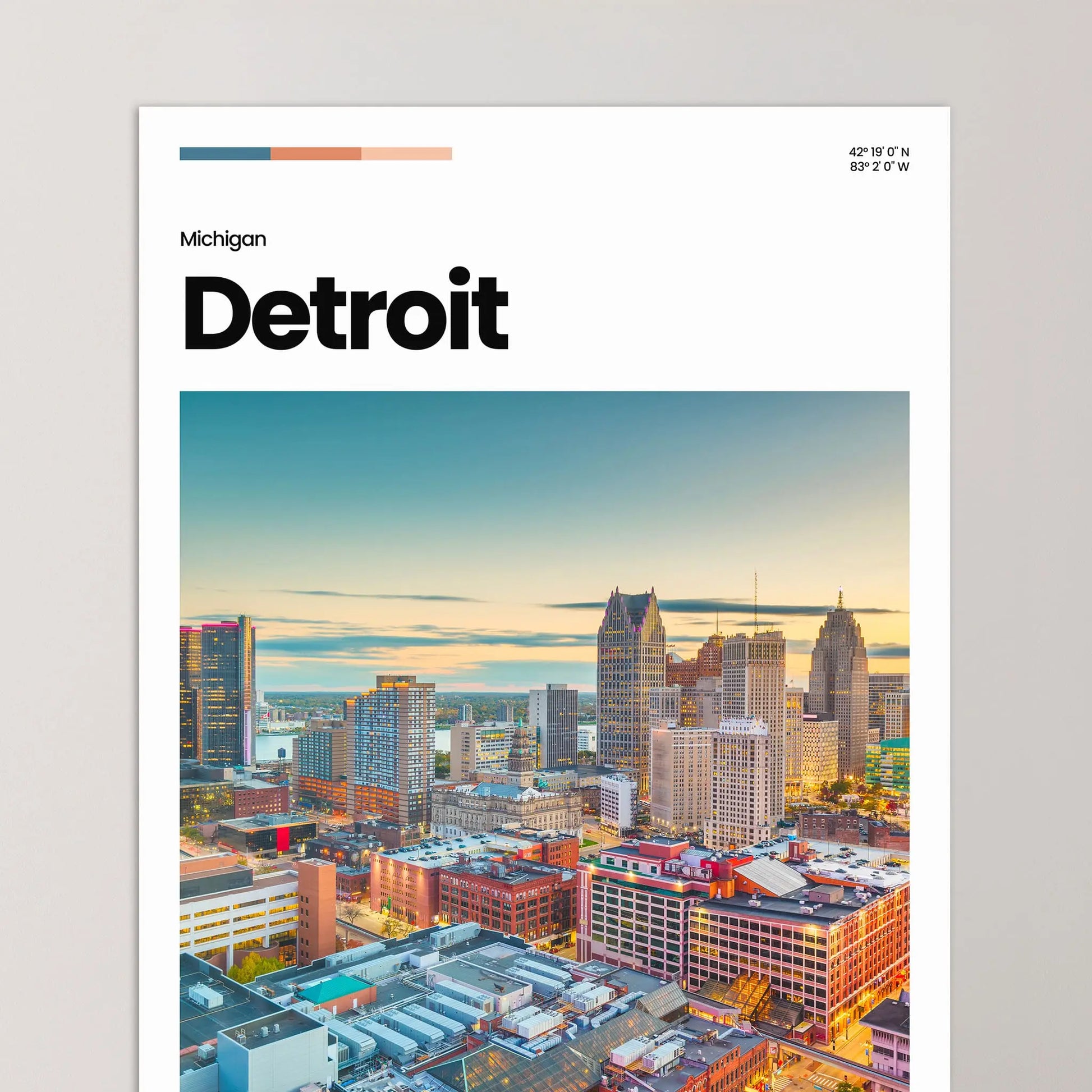 Detroit Poster – Vintage Wall Art Print