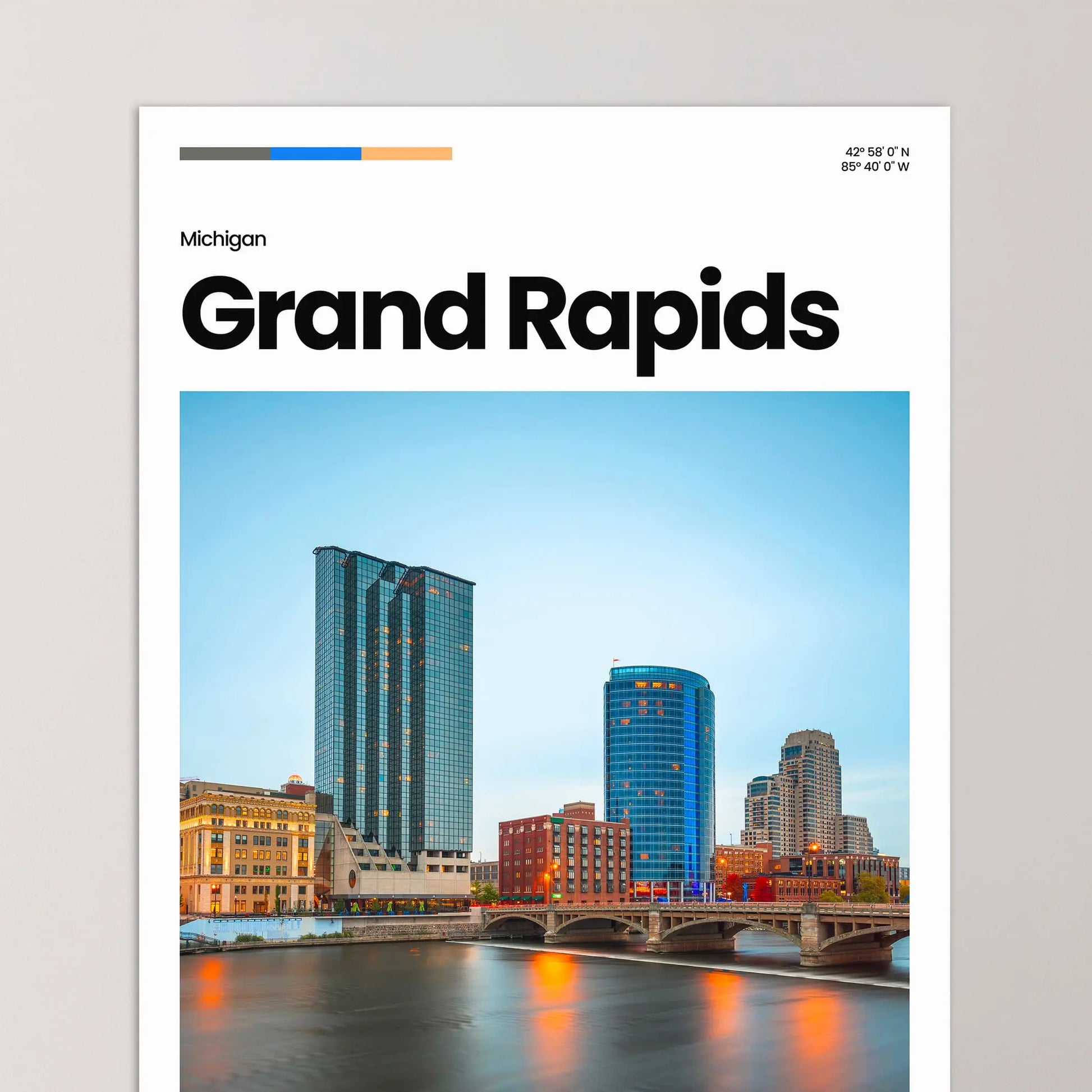 Grand Rapids Poster – Vintage Wall Art Print