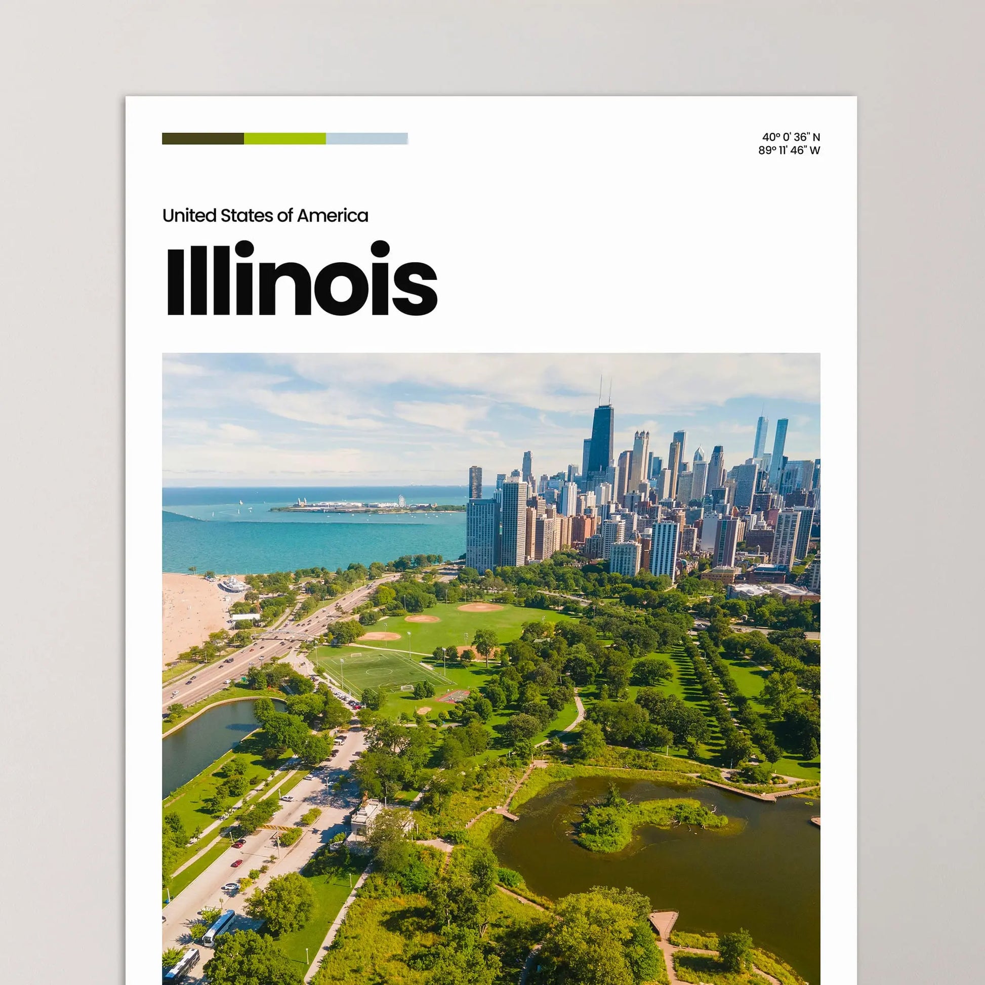 Illinois Poster – Vintage Wall Art Print
