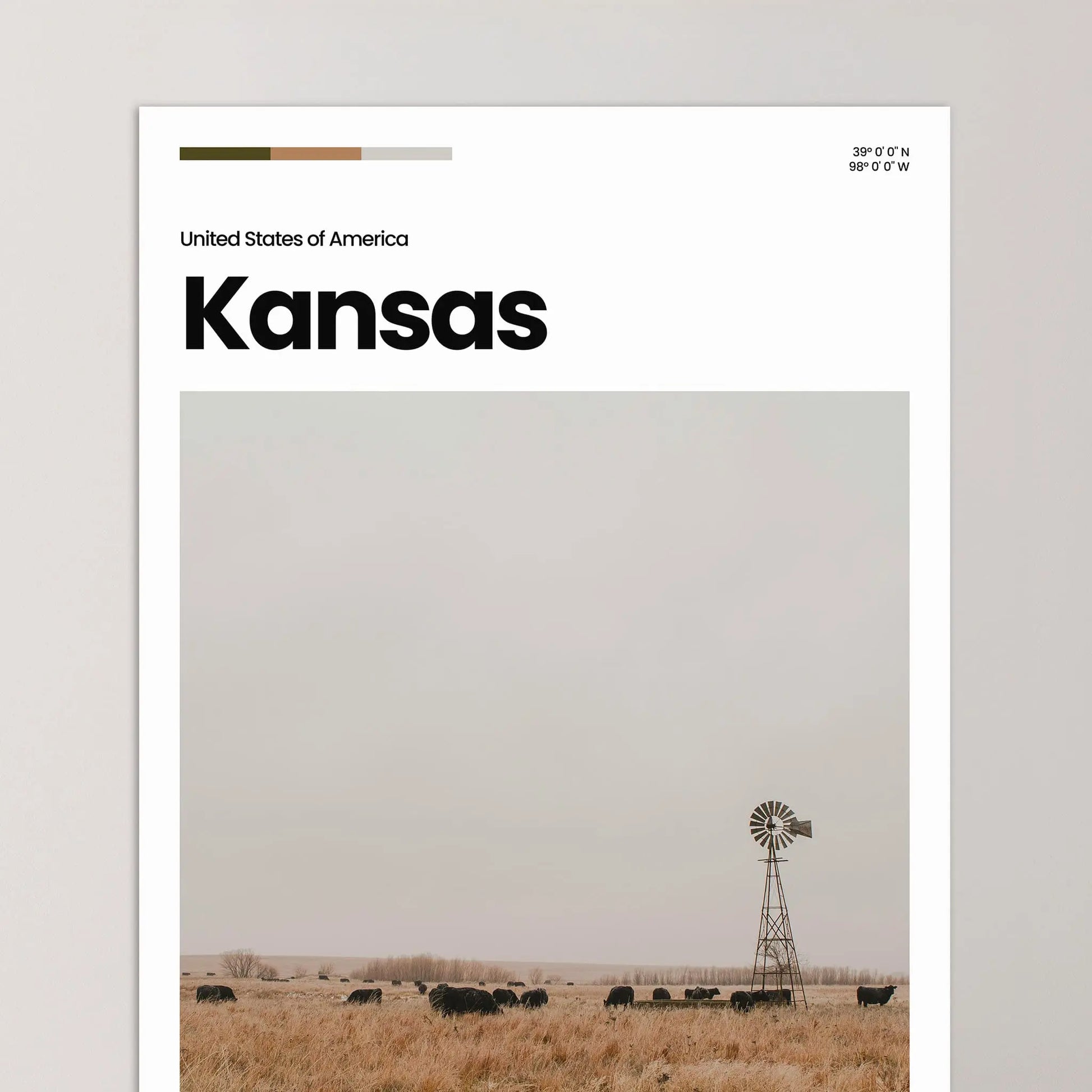 Kansas Poster – Vintage Wall Art Print