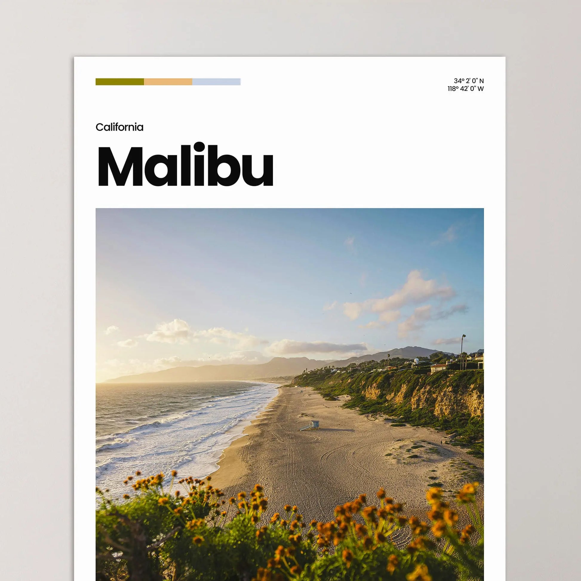 Malibu Poster – Vintage Wall Art Print