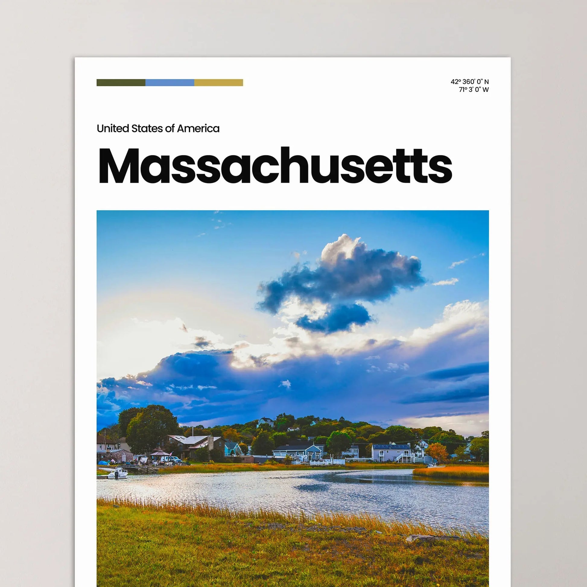 Massachusetts Poster – Vintage Wall Art Print