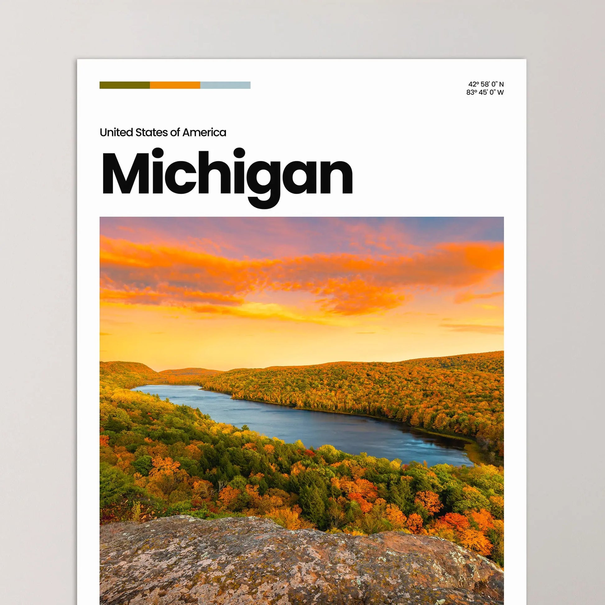 Michigan Poster – Vintage Wall Art Print