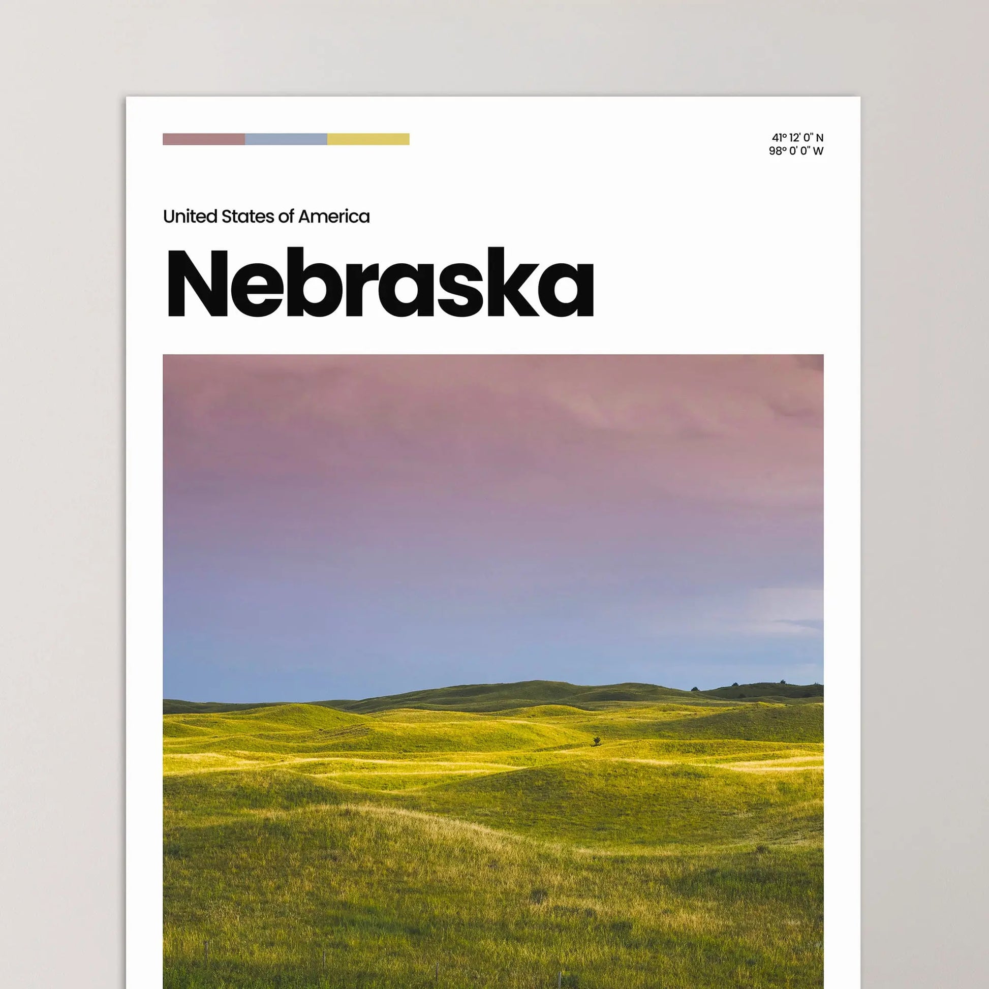 Nebraska Poster – Vintage Wall Art Print