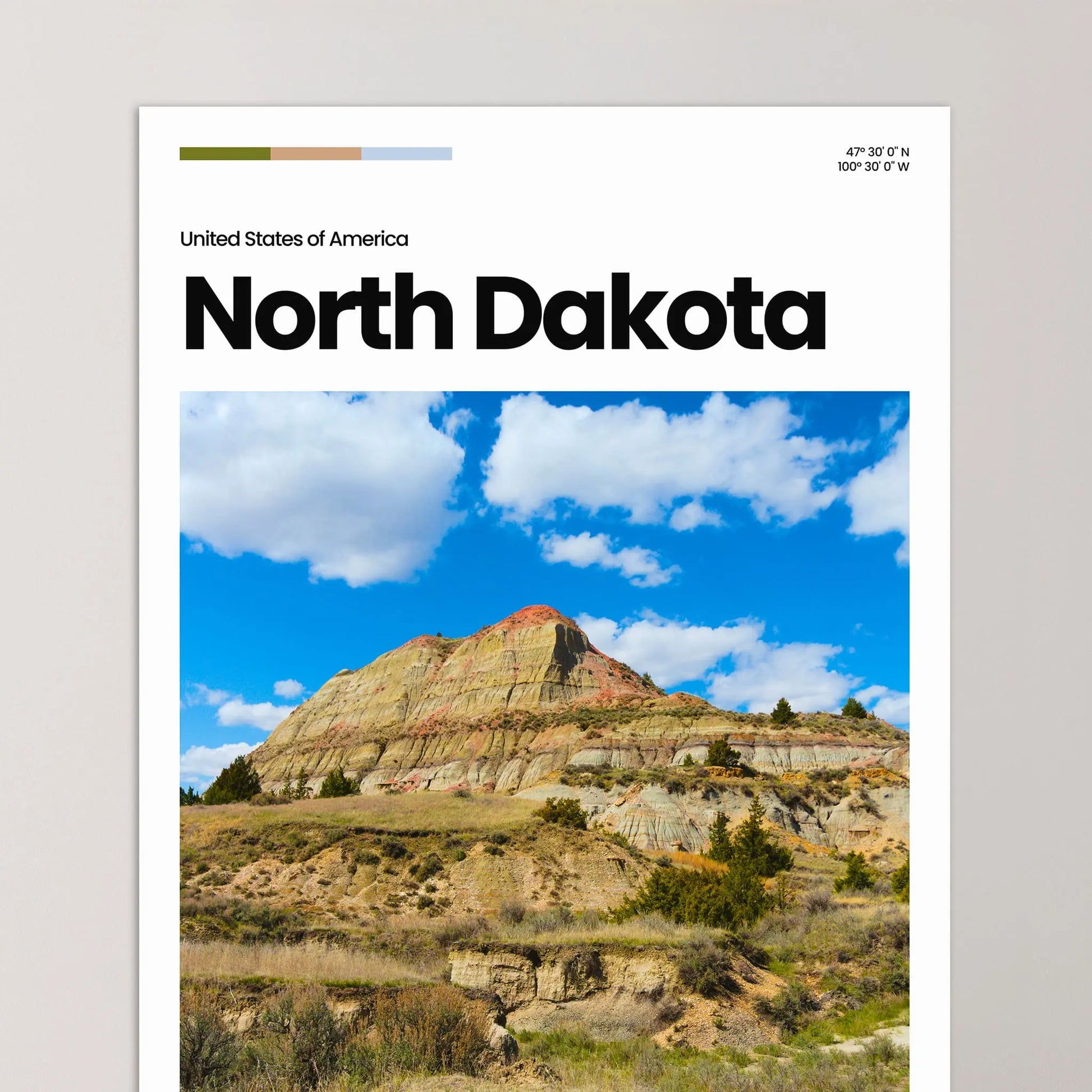 North Dakota Poster – Vintage Wall Art Print