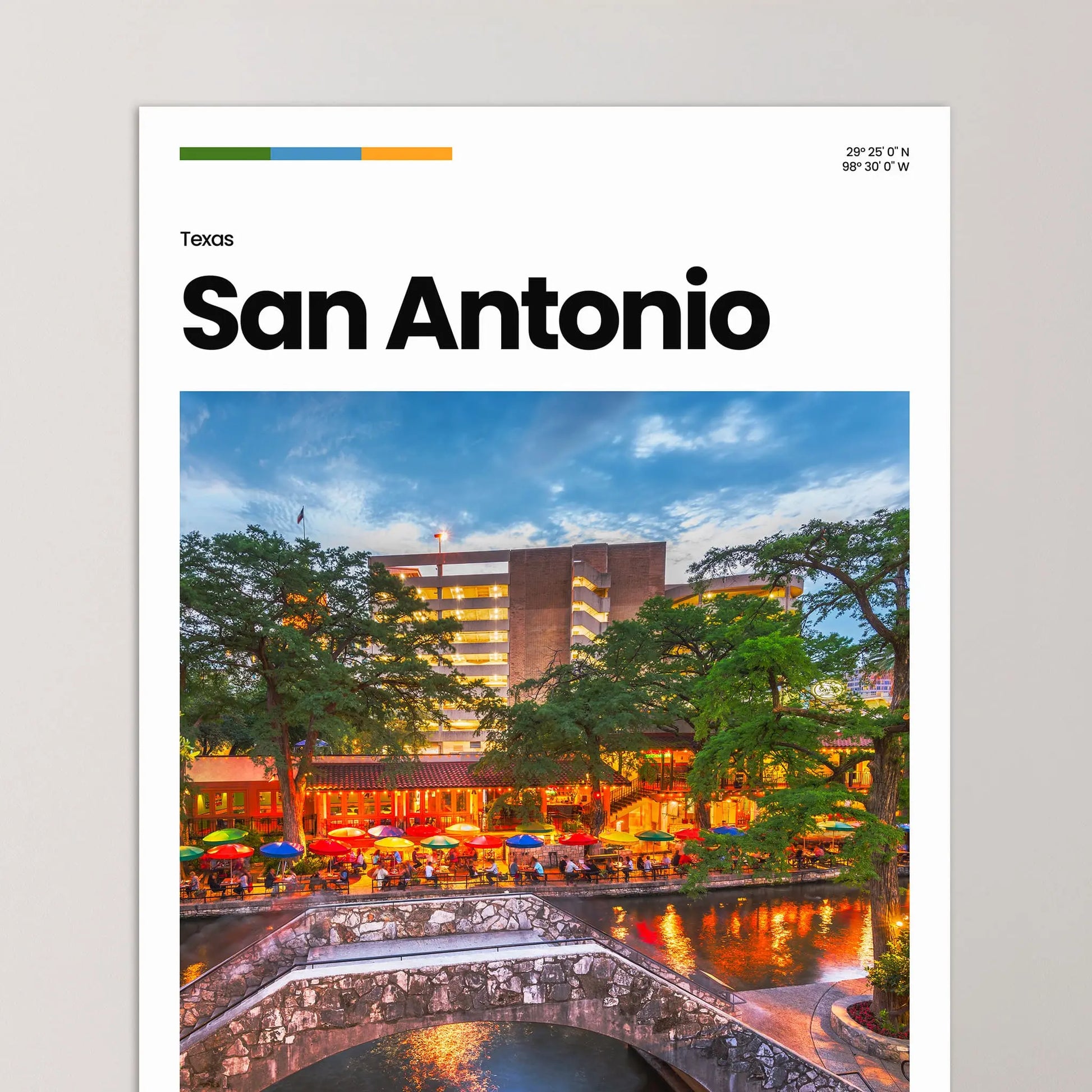 San Antonio Poster – Vintage Wall Art Print