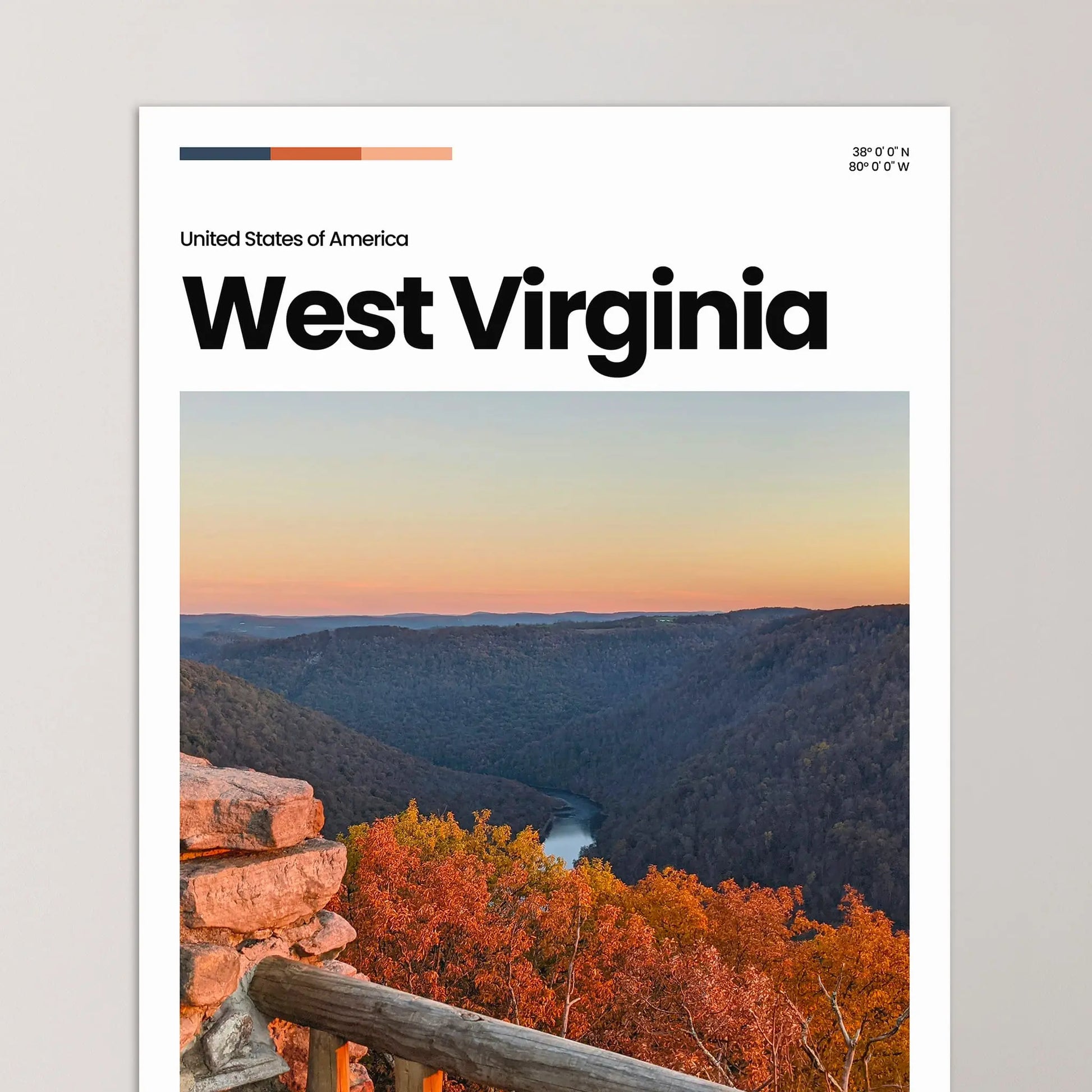 West Virginia Poster – Vintage Wall Art Print