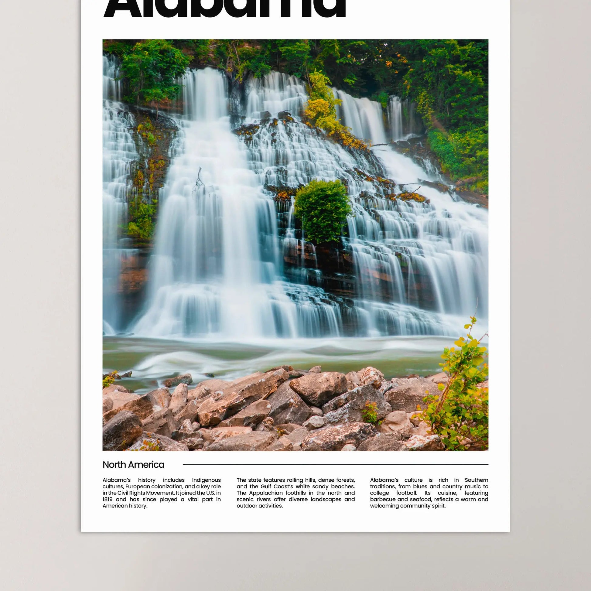 ALABAMA Poster – Vintage Wall Art Print