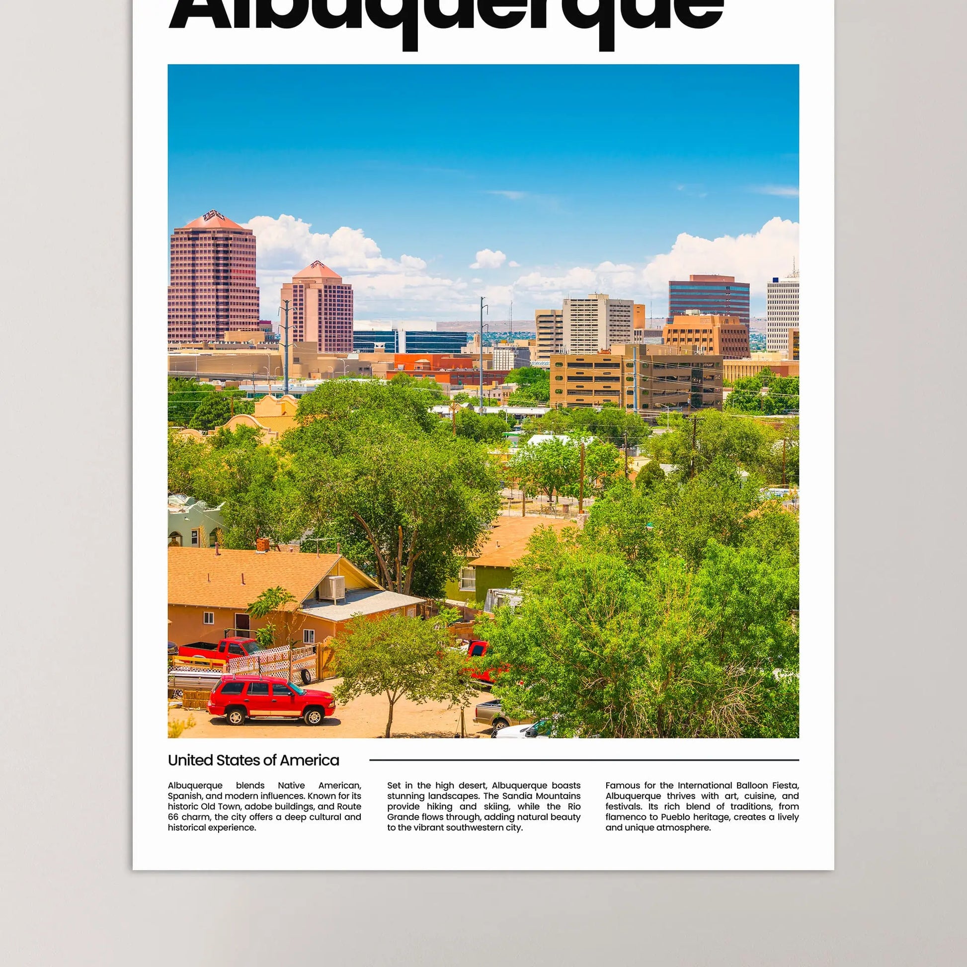Albuquerque Poster – Vintage Wall Art Print