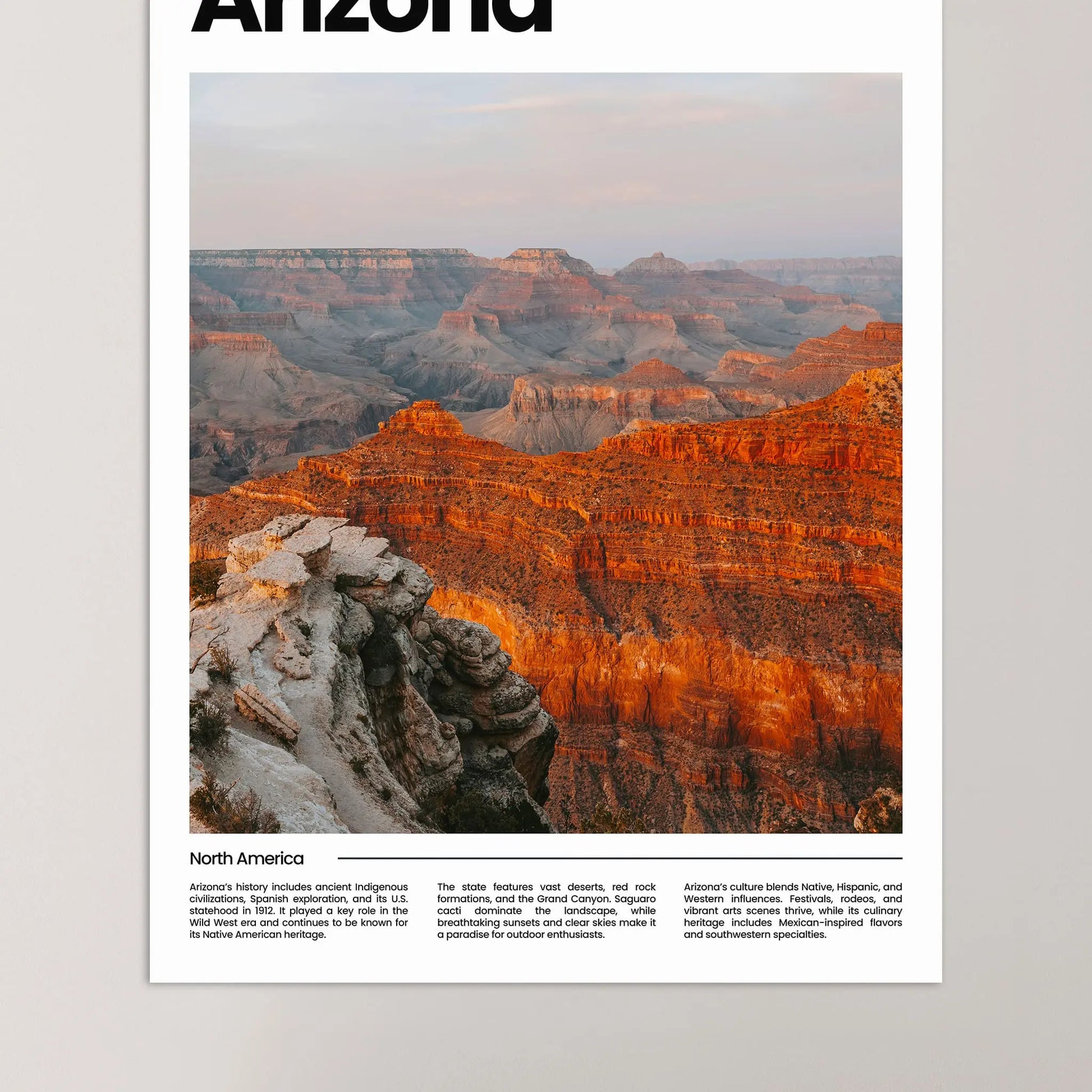 Arizona Poster – Vintage Wall Art Print