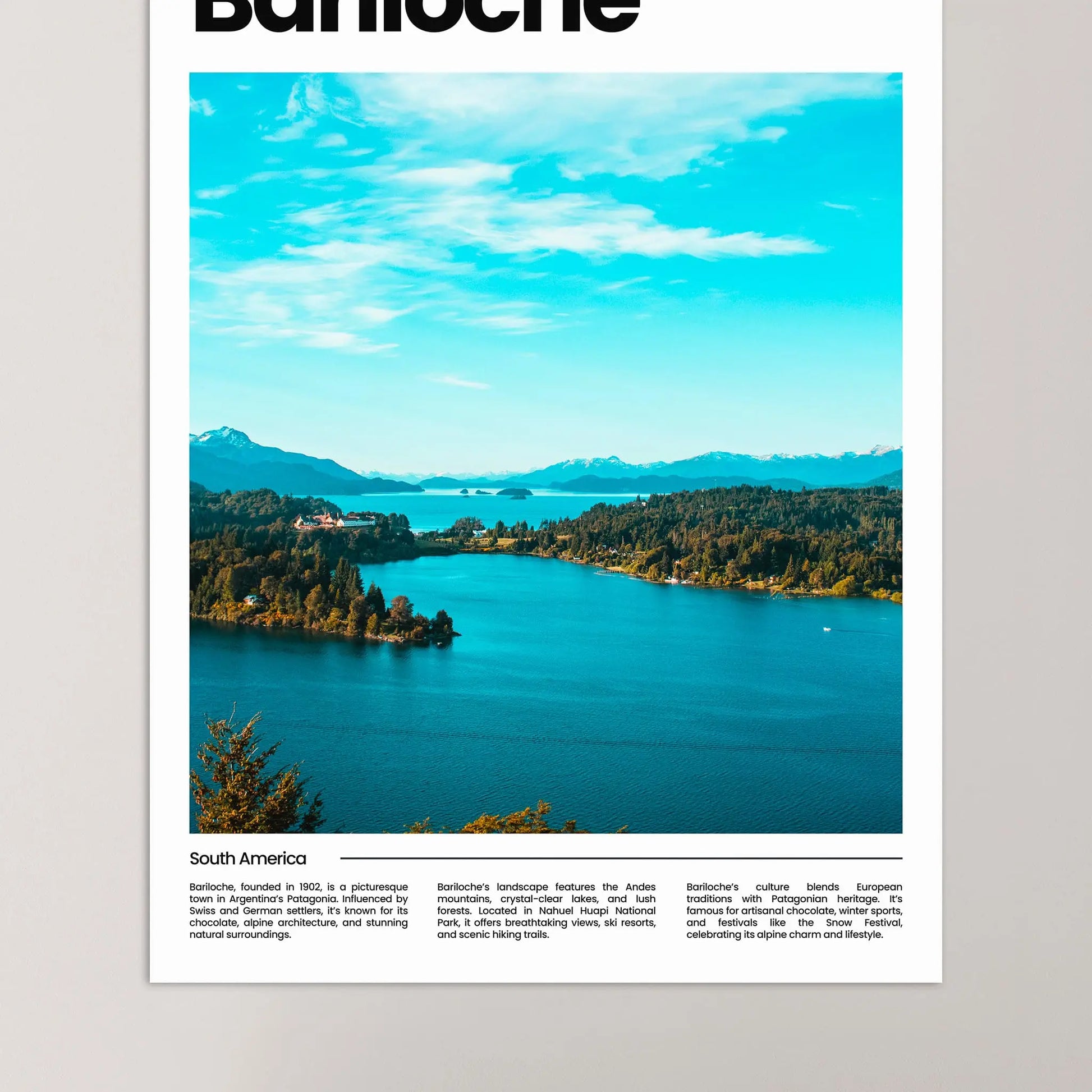 Bariloche Poster – Vintage Wall Art Print