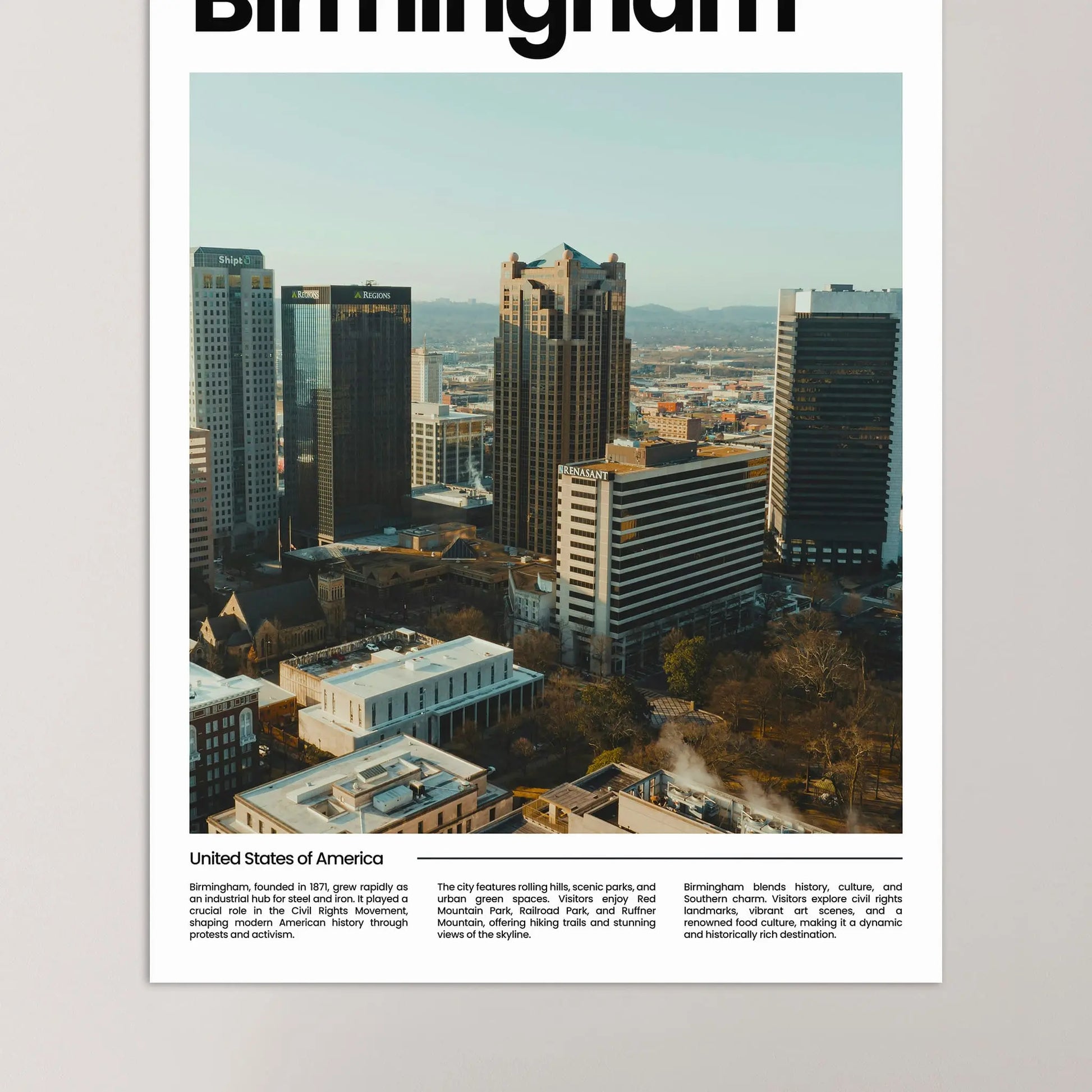Birmingham Poster – Vintage Wall Art Print