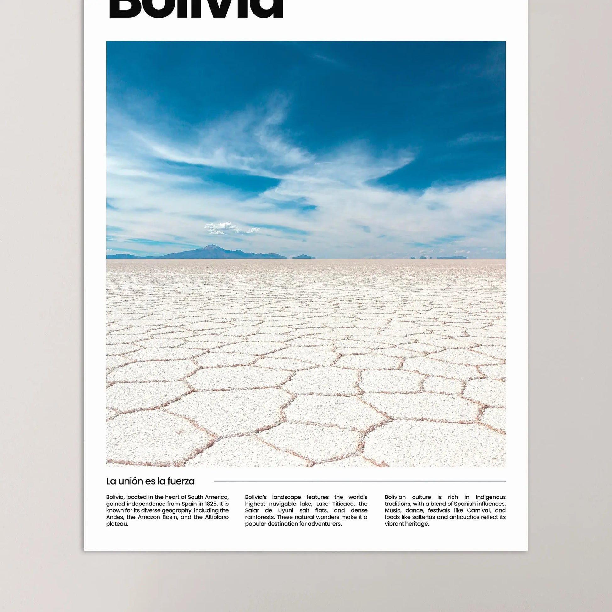 Bolivia Poster – Vintage Wall Art Print