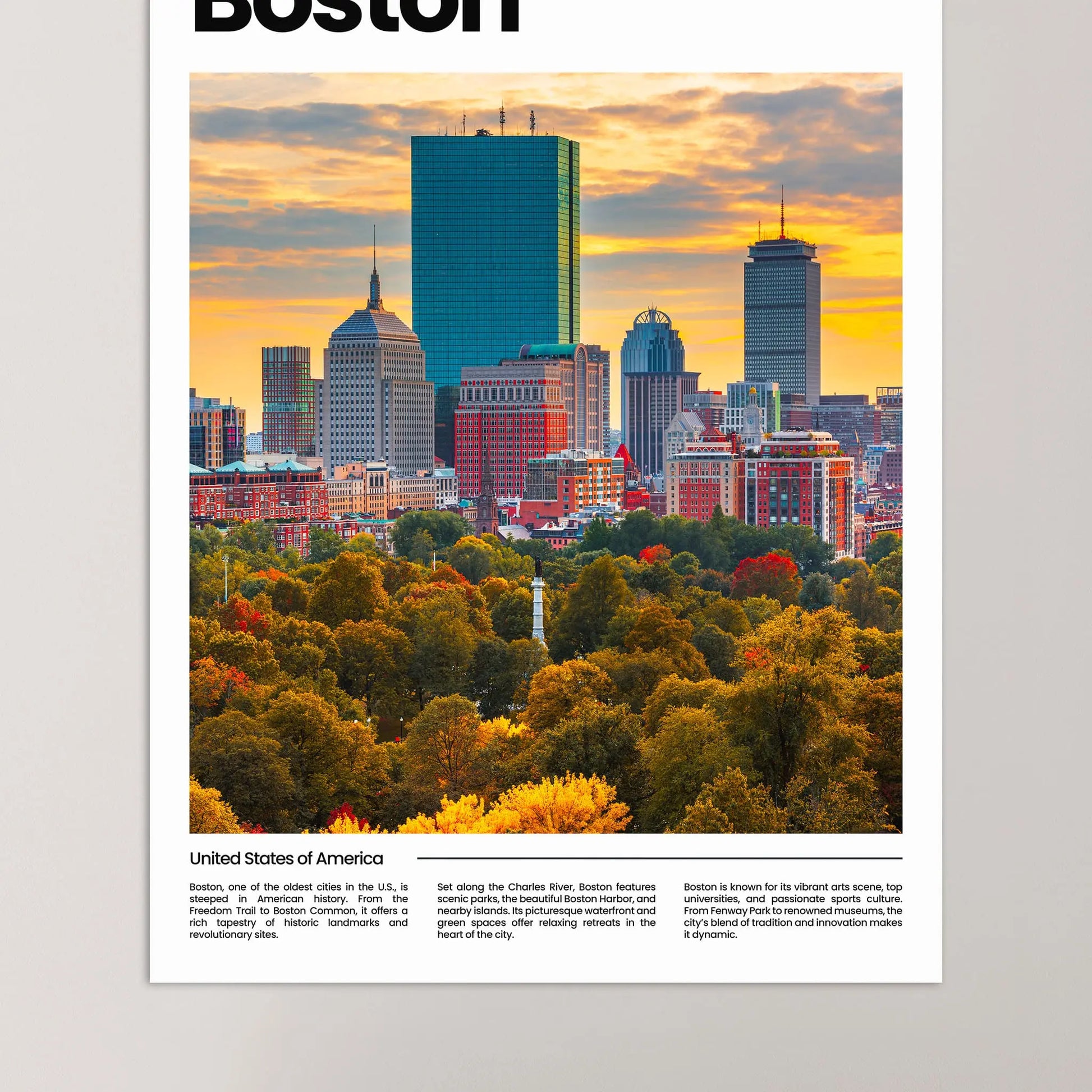 Boston Poster – Vintage Wall Art Print