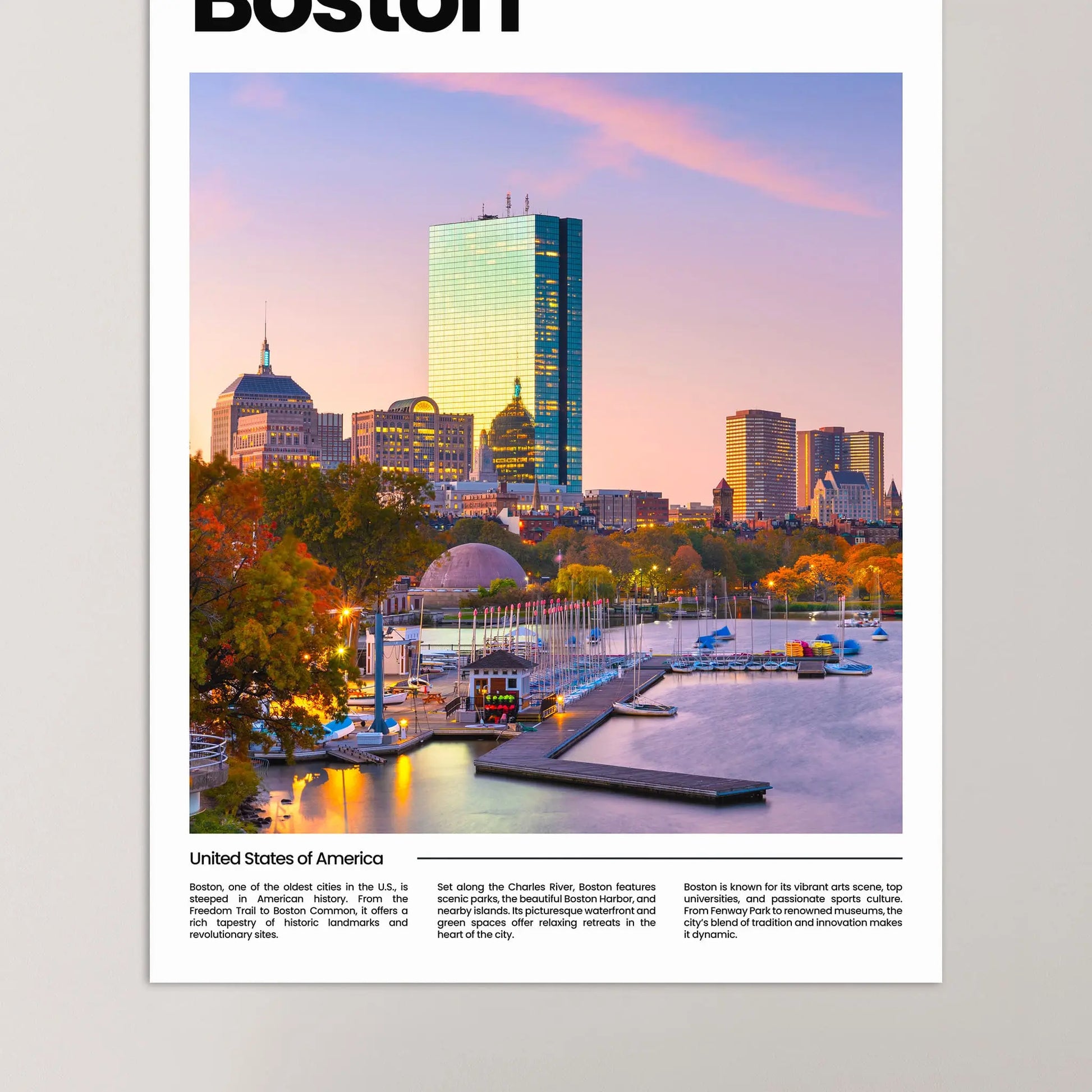 Boston Poster – Vintage Wall Art Print