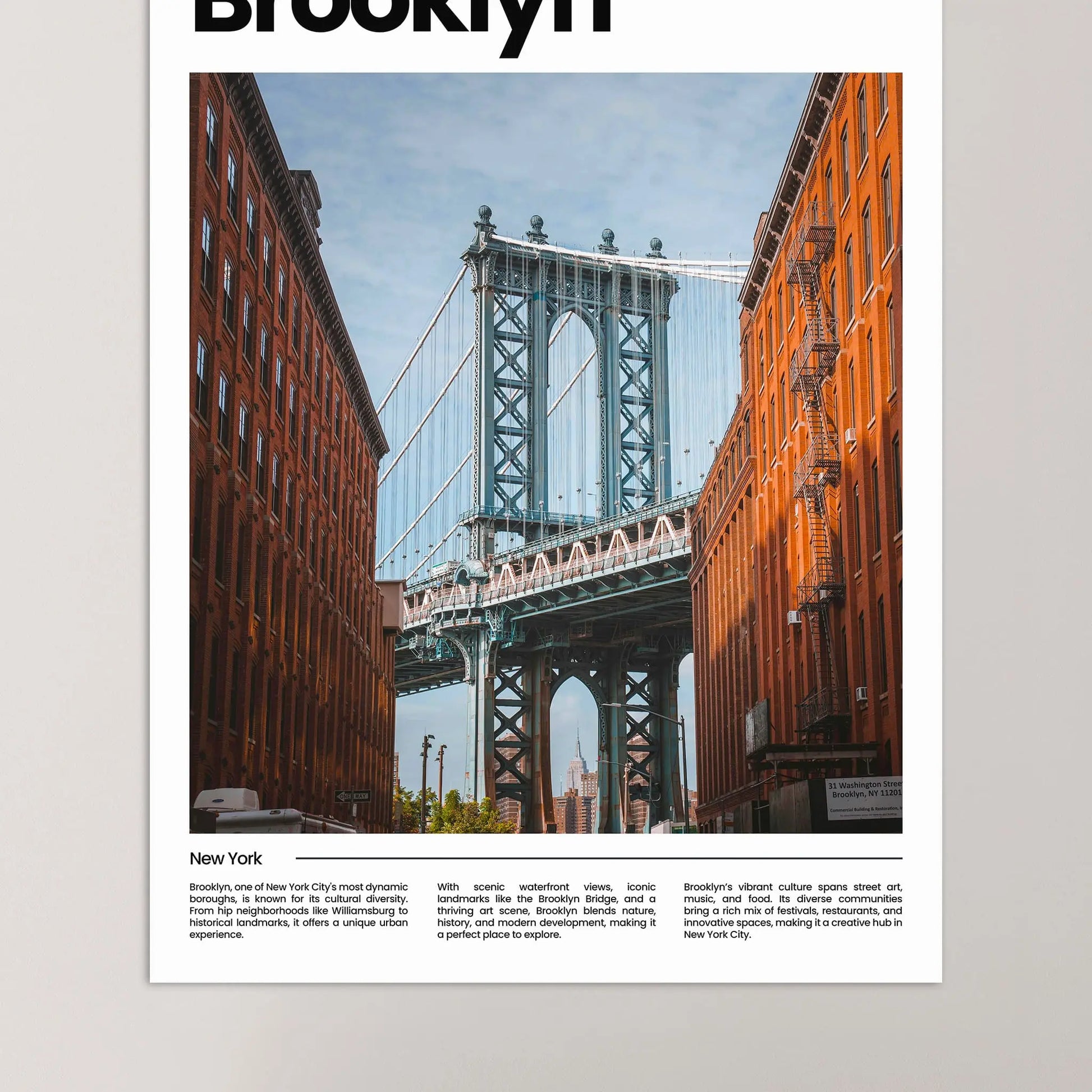 Brooklyn Poster – Vintage Wall Art Print