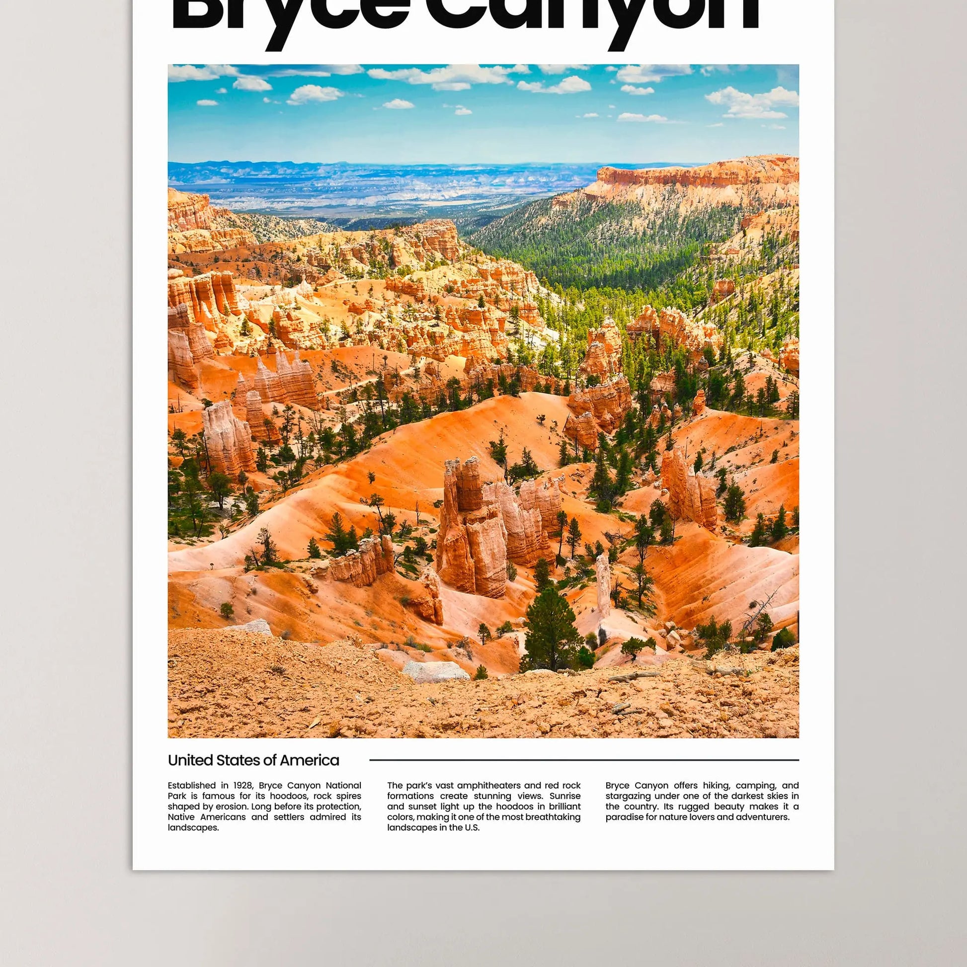 Bryce Canyon Poster – Vintage Wall Art Print