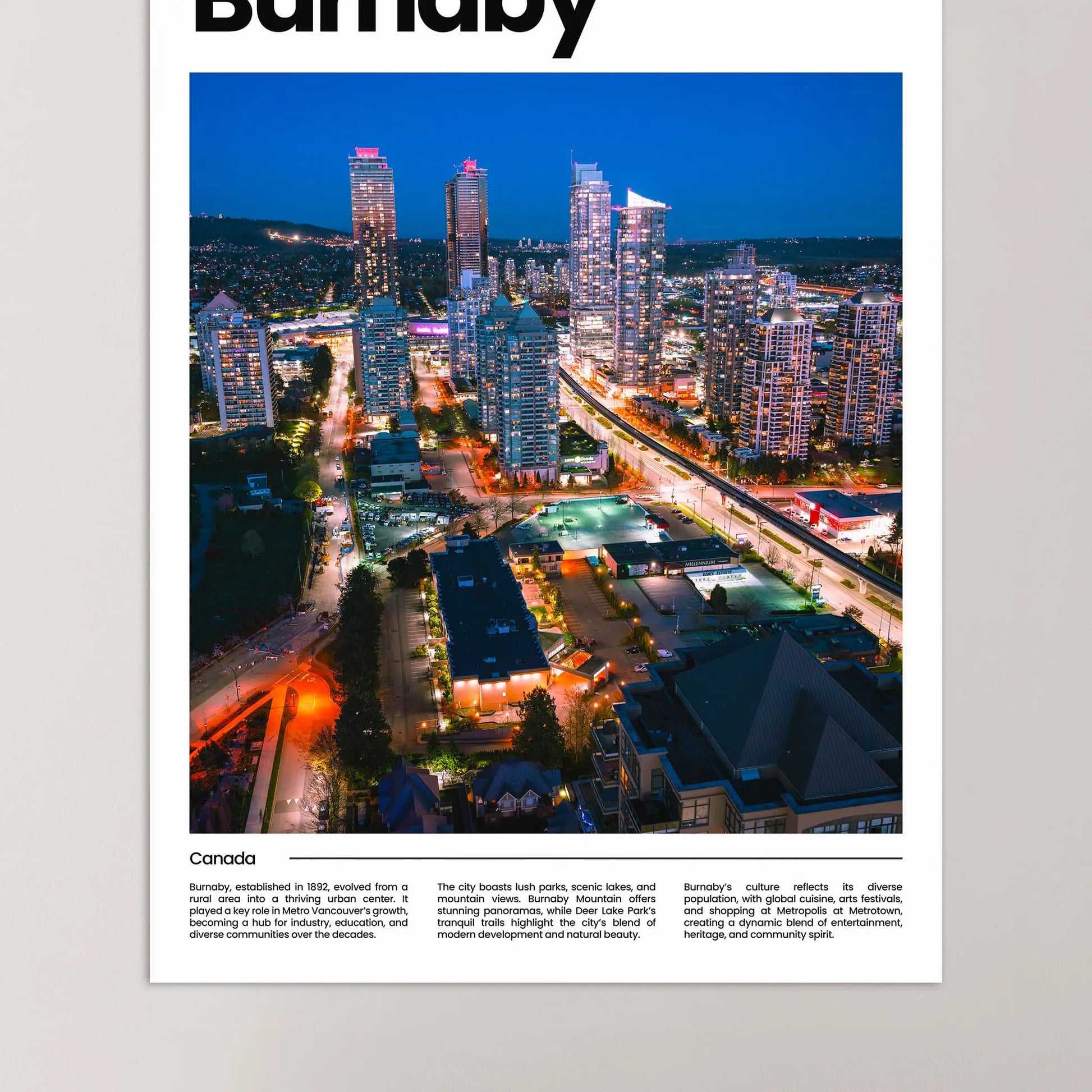 Burnaby Poster – Vintage Wall Art Print