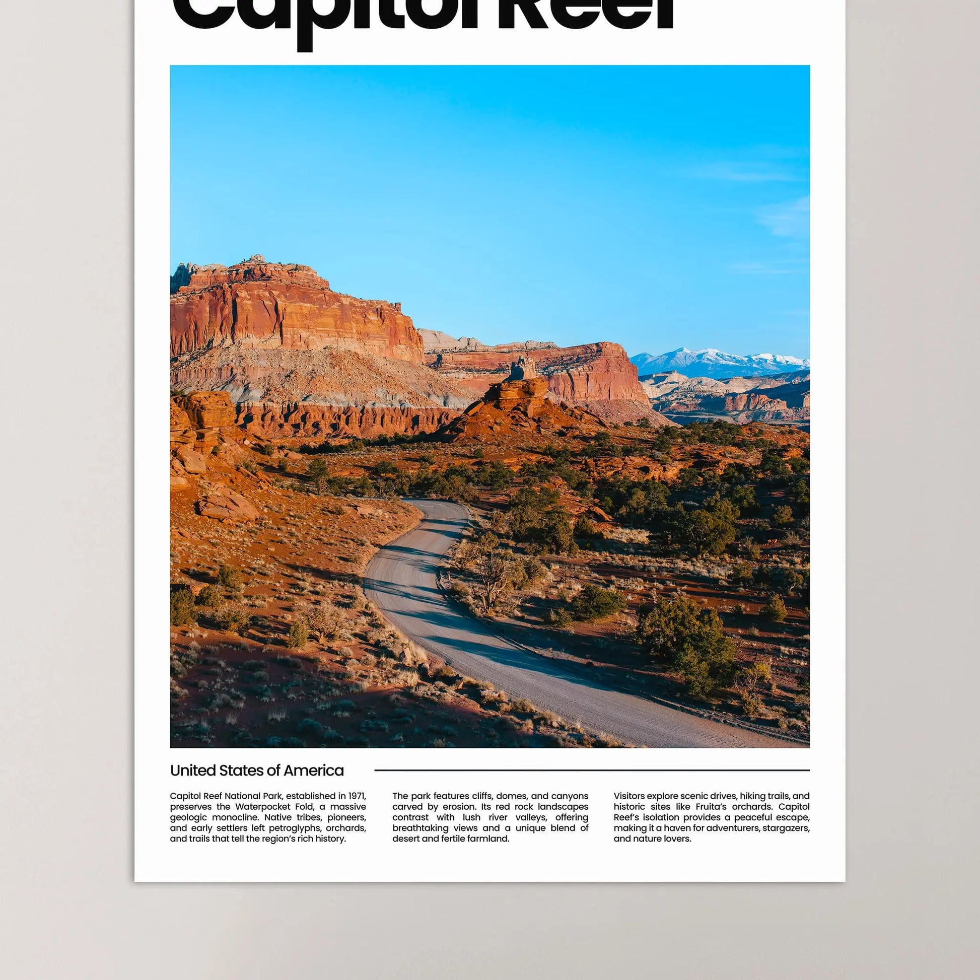 Capitol Reef Poster – Vintage Wall Art Print