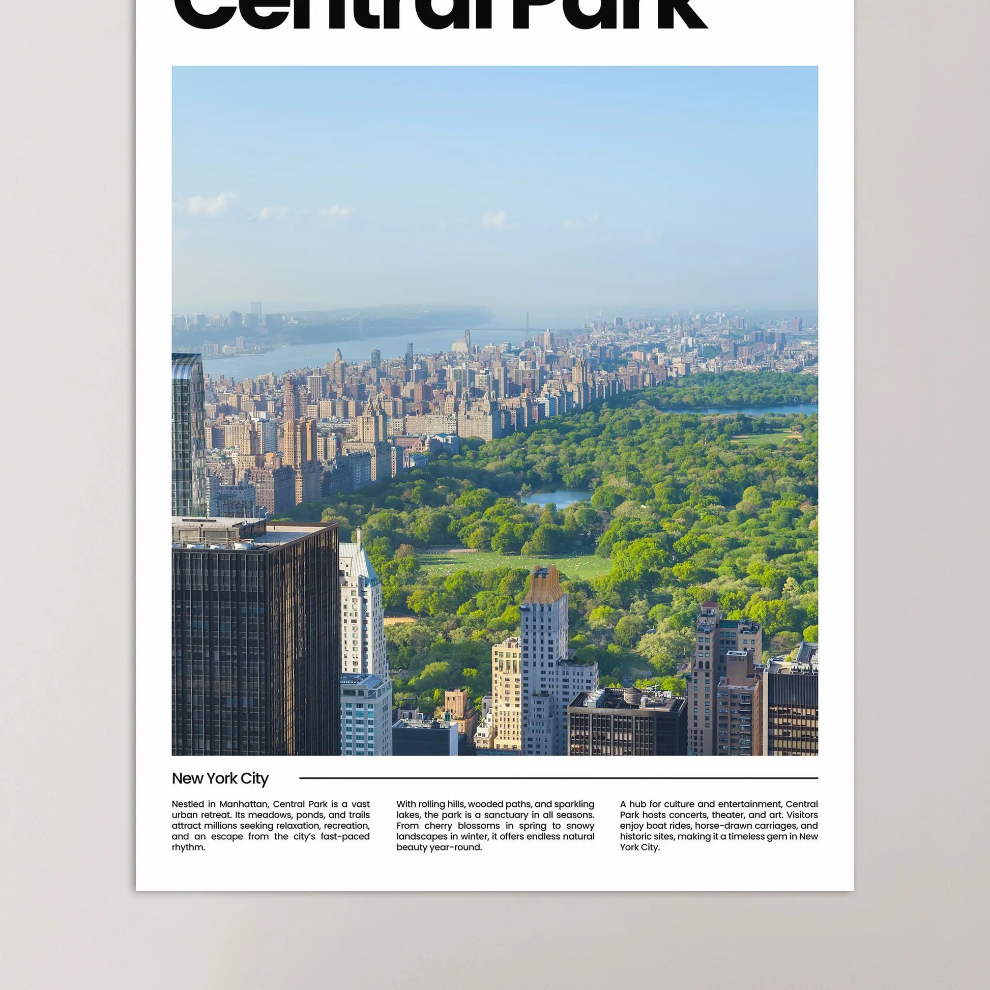 Central Park Poster – Vintage Wall Art Print