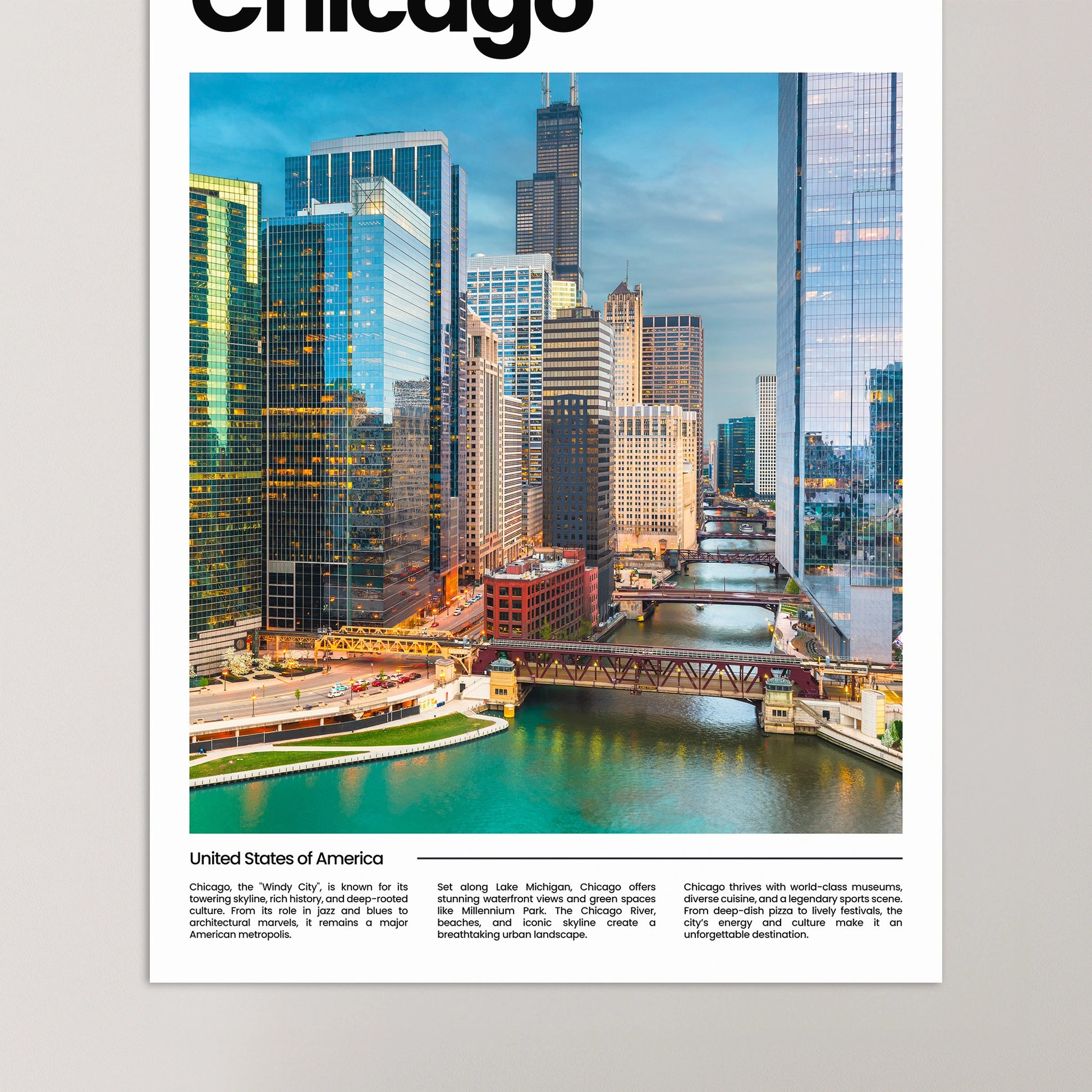 Chicago Poster – Vintage Wall Art Print