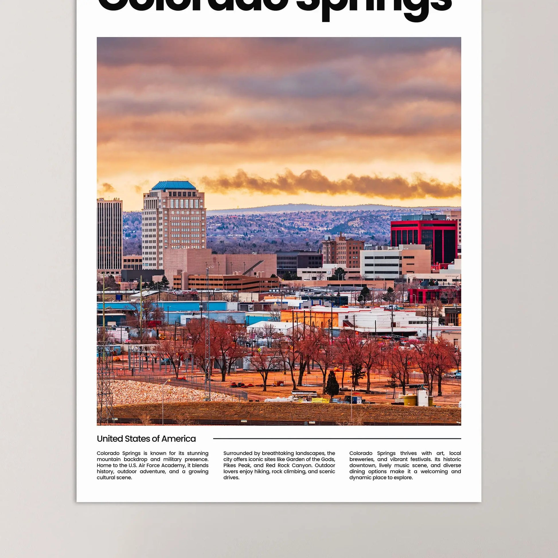 Colorado Springs Poster – Vintage Wall Art Print
