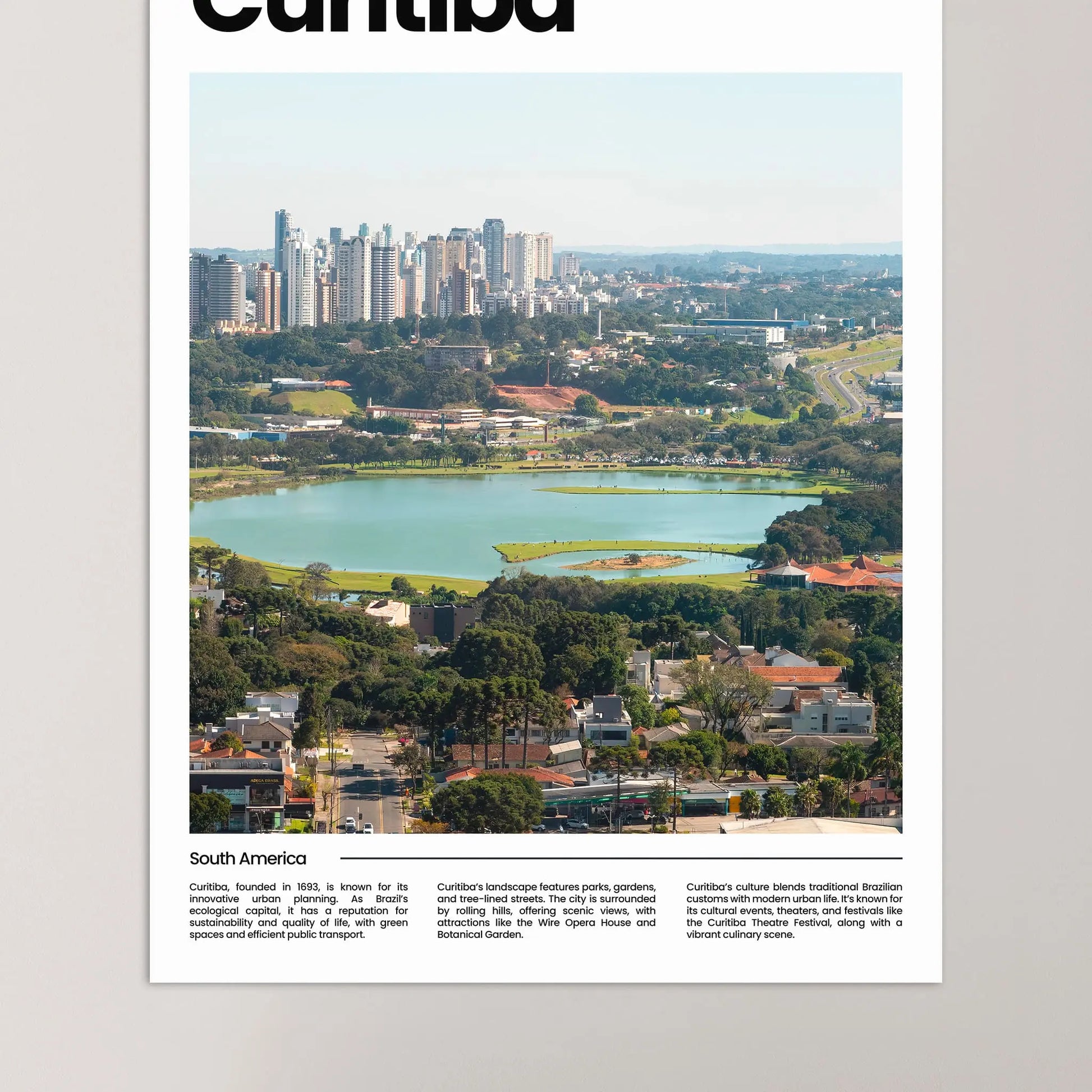 Curitiba Poster – Vintage Wall Art Print