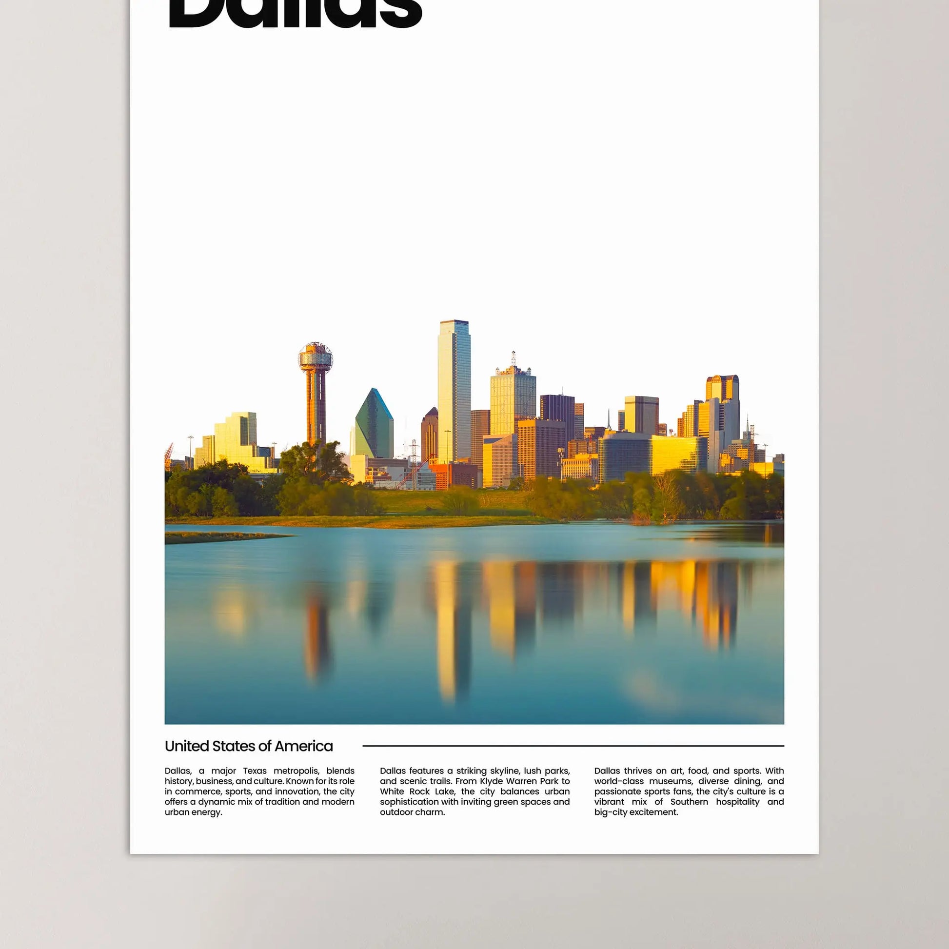 Dallas Poster – Vintage Wall Art Print