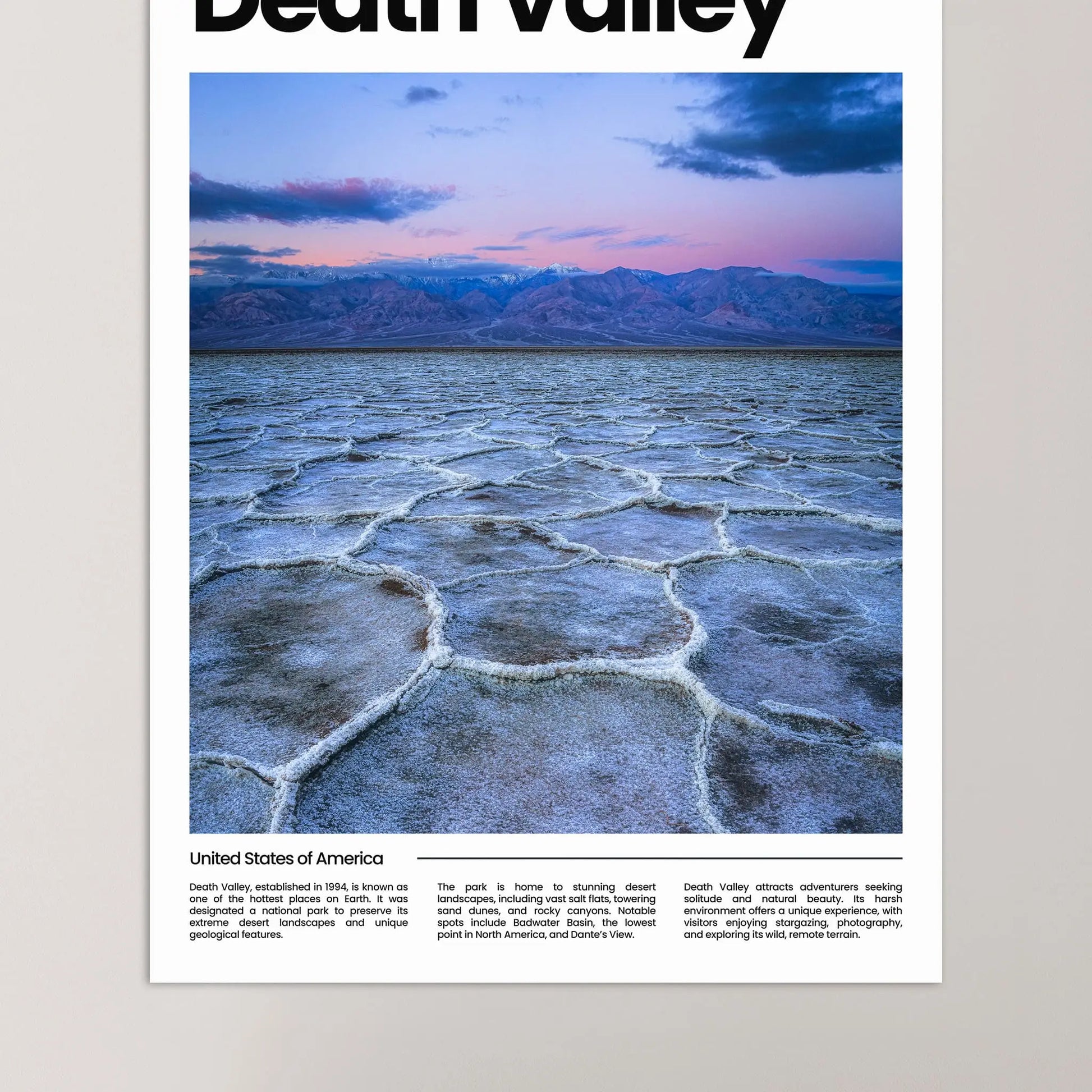 Death Valley Poster – Vintage Wall Art Print