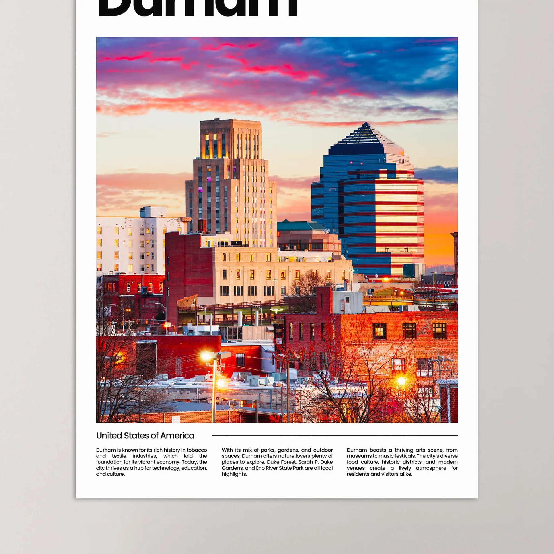 Durham Poster – Vintage Wall Art Print