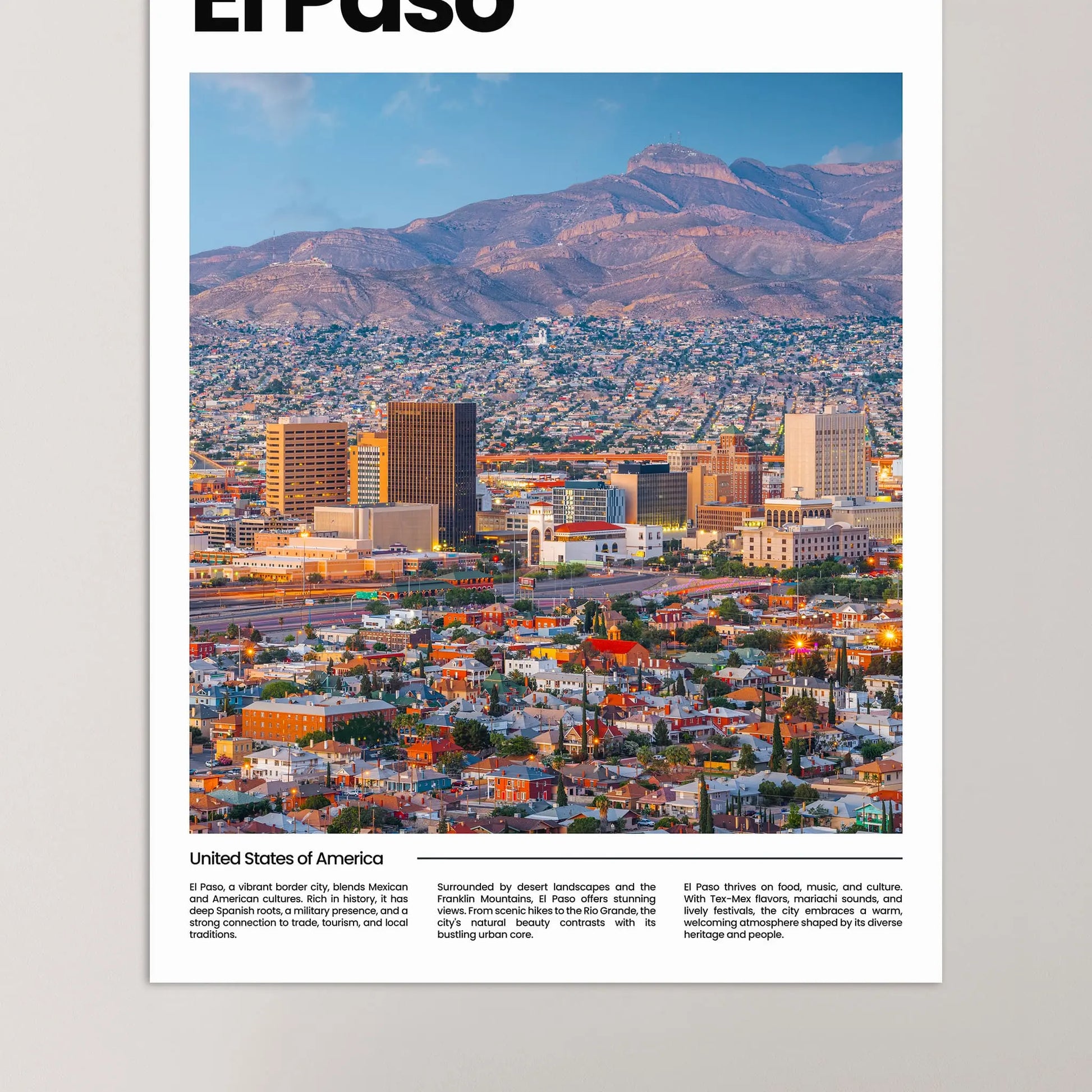 El Paso Poster – Vintage Wall Art Print