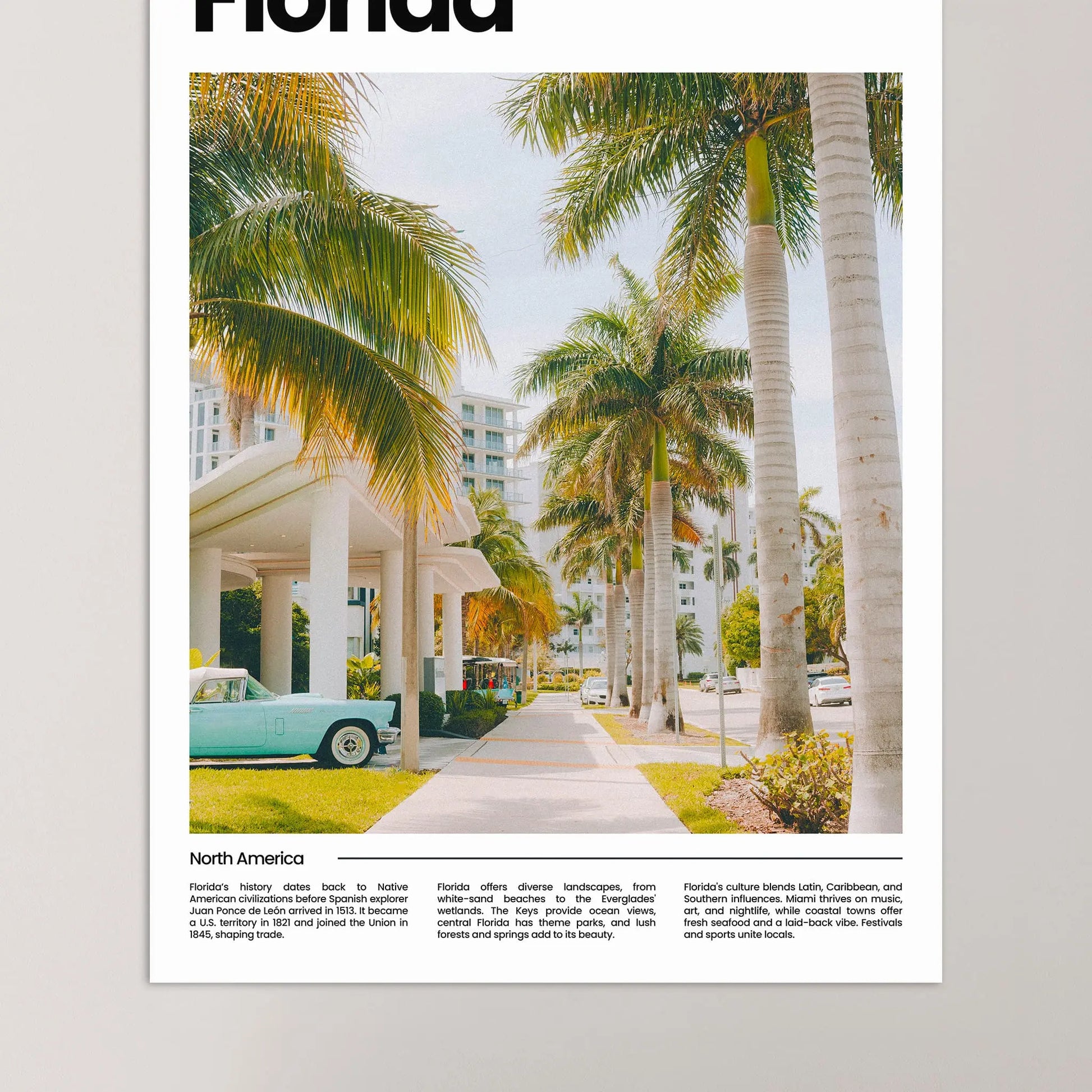 Florida Poster – Vintage Wall Art Print